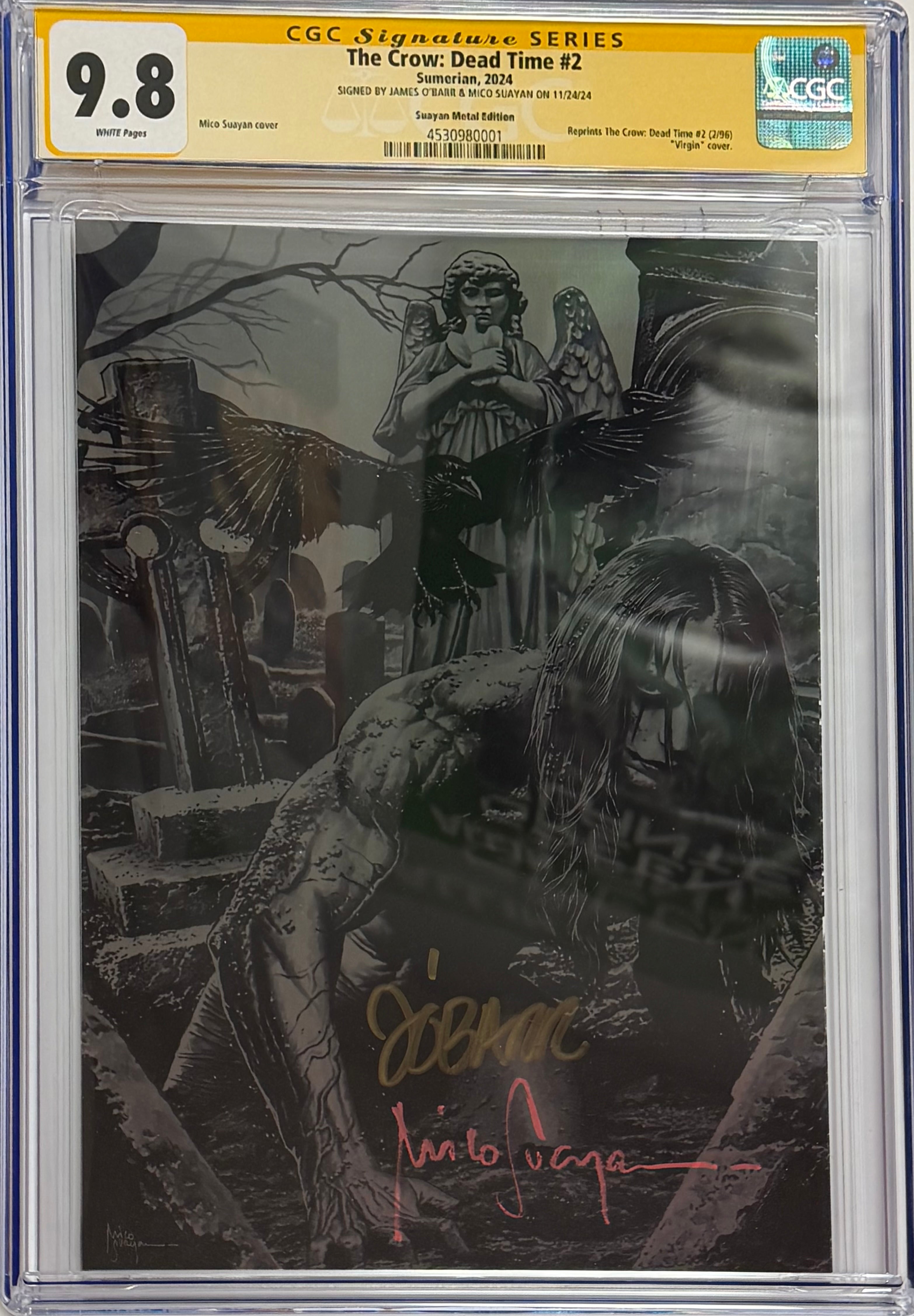 CROW DEAD TIME #2 MICO SUAYAN METAL EDITION DUAL SIGNED BY JAMES O'BARR & MICO SUAYAN CGC 9.8 (IN STOCK) C46