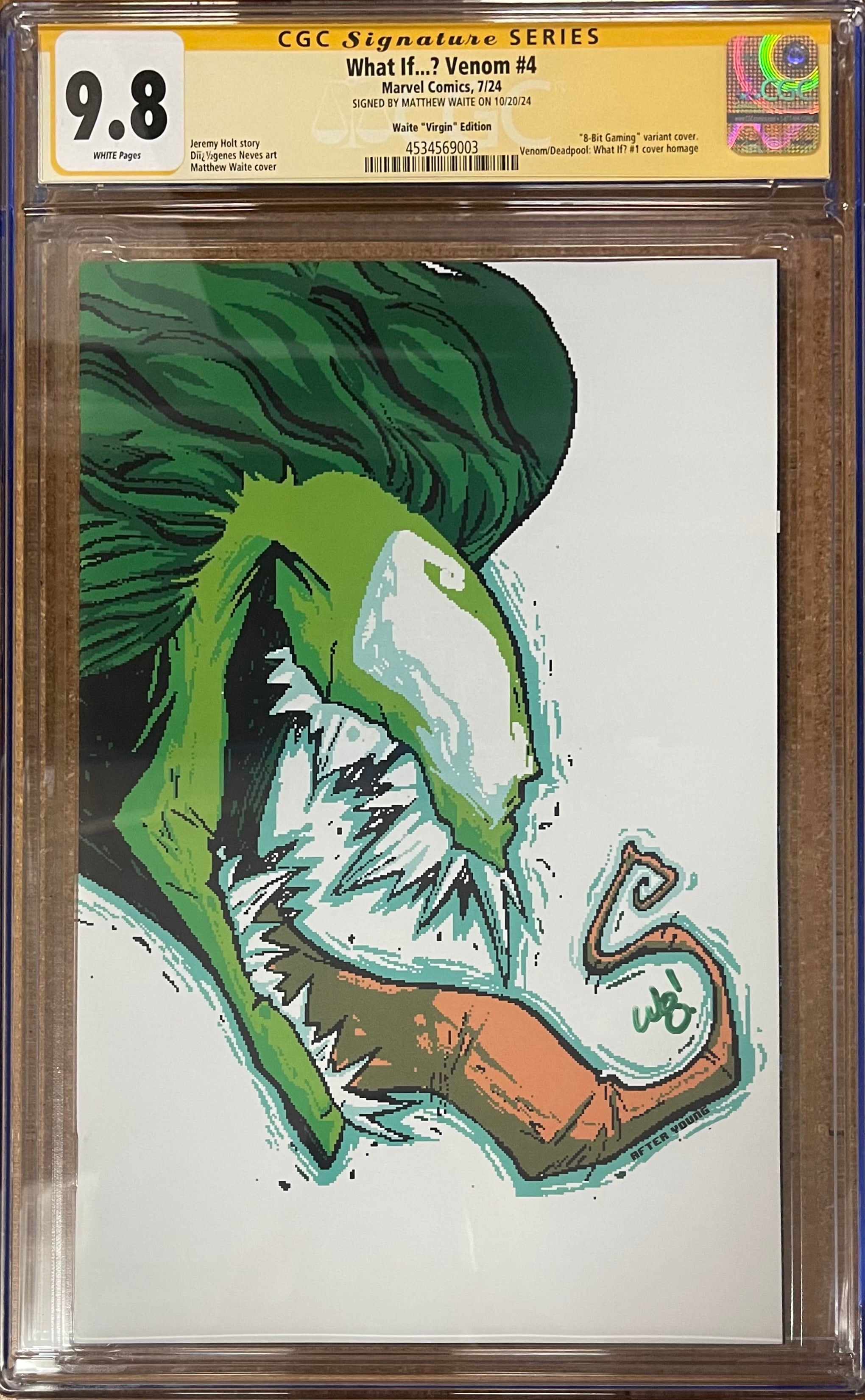 WHAT IF...? VENOM #4 MATTHEW WAITE EXCLUSIVE VIRGIN EDITION SIGNED BY MATTHEW WAITE CGC 9.8 (IN STOCK) C66