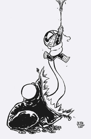 AMAZING SPIDER-MAN #67 SKOTTIE YOUNG 8 DEATHS OF SPIDER-MAN BLACK AND WHITE VIRGIN VARIANT[1:100] -- [Expected In Stock Date : 02-12-25]