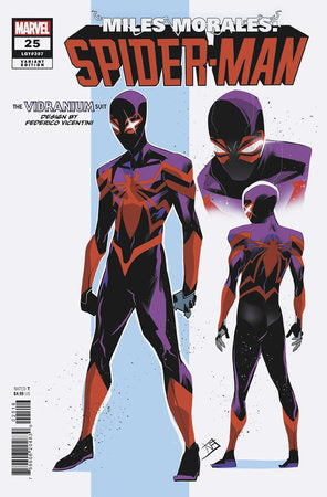 MILES MORALES: SPIDER-MAN #25 FEDERICO VICENTINI DESIGN VARIANT[1:10] -- [Expected In Stock Date : 10-16-24]