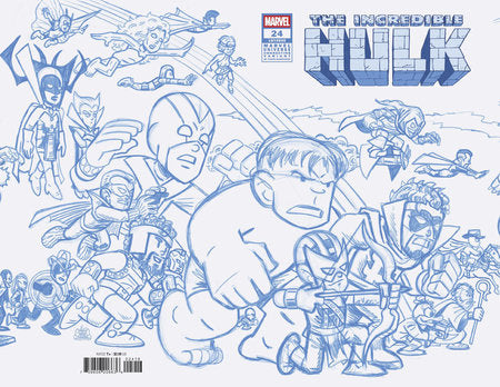 INCREDIBLE HULK #24 CHRIS GIARRUSSO MARVEL UNIVERSE CONNECTING BLUE LINE SKETCH WRAP VARIANT E[1:50]  -- [Expected In Stock Date : 04-09-25]