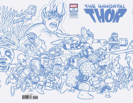 IMMORTAL THOR #22 CHRIS GIARRUSSO MARVEL UNIVERSE CONNECTING BLUE LINE SKETCH WRAP VARIANT M[1:50] -- [Expected In Stock Date : 04-02-25]