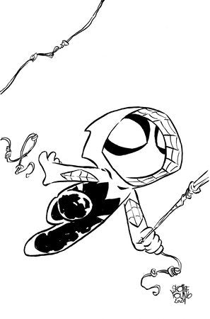 SPIDER-GWEN: THE GHOST-SPIDER #3 SKOTTIE YOUNG'S BIG MARVEL VIRGIN BLACK AND WHI TE VARIANT [DPWX][1:50] 07-31-24