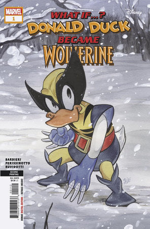 MARVEL & DISNEY: WHAT IF...? DONALD DUCK BECAME WOLVERINE #1 PEACH MOMOKO 2ND PR INTING VARIANT STOCK DATE: 09-18-24