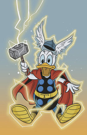 MARVEL & DISNEY: WHAT IF...? DONALD DUCK BECAME THOR #1 PHIL NOTO DONALD DUCK TH OR VIRGIN VARIANT[1:50] STOCK DATE: 09-04-24