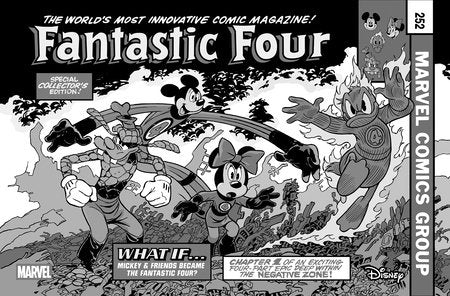 FANTASTIC FOUR #4 ANDREA FRECCERO BLACK AND WHITE DISNEY WHAT IF? FANTASTIC FOUR HOMAGE VARIANT[1:100] -- [Expected In Stock Date : 10-22-25]