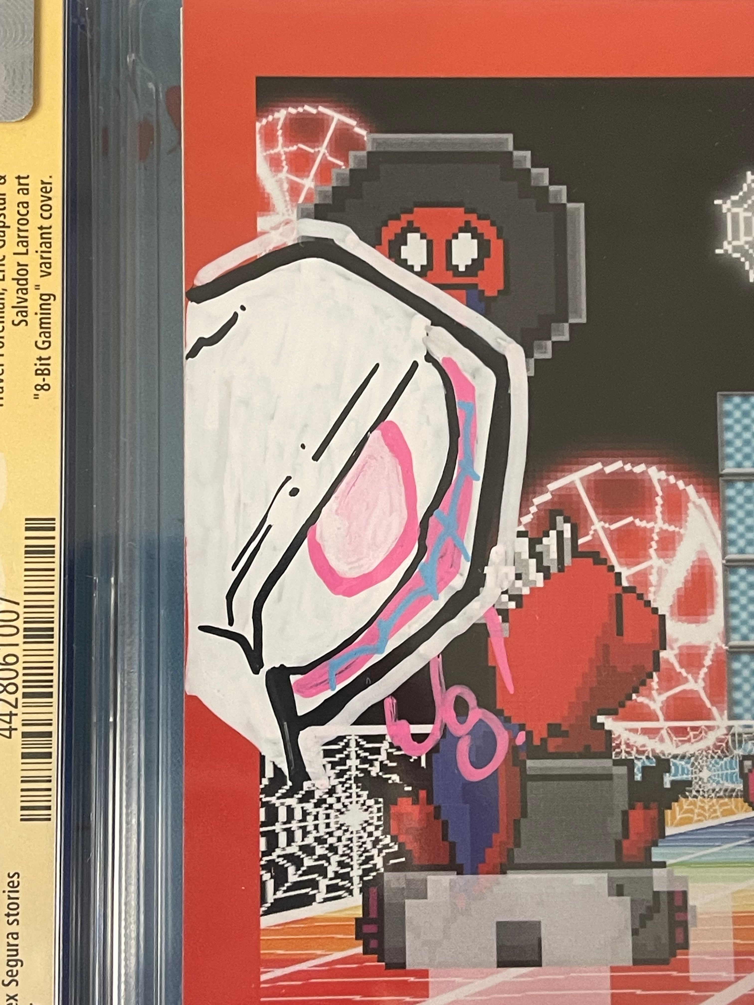 EDGE OF SPIDER-VERSE #1 8-BIT GAMING EDITION SIGNED W/COLORED SPIDER-GWEN SKETCH BY MATTHEW WAITE CGC 9.8  (IN STOCK) C48