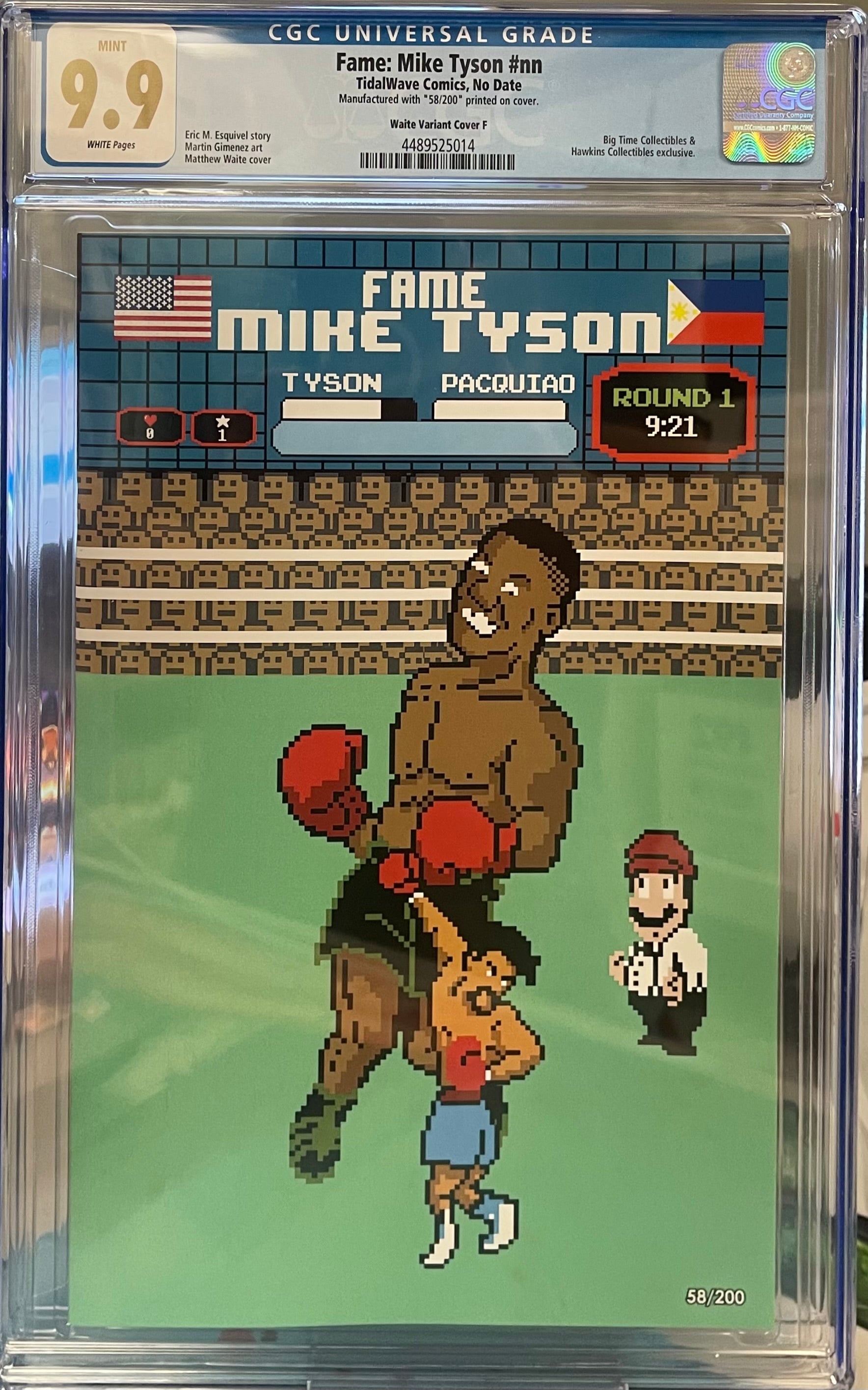 FAME: MIKE TYSON MATTHEW WAITE PACQUIAO EDITION #58/200 CGC 9.9 MINT (C61)