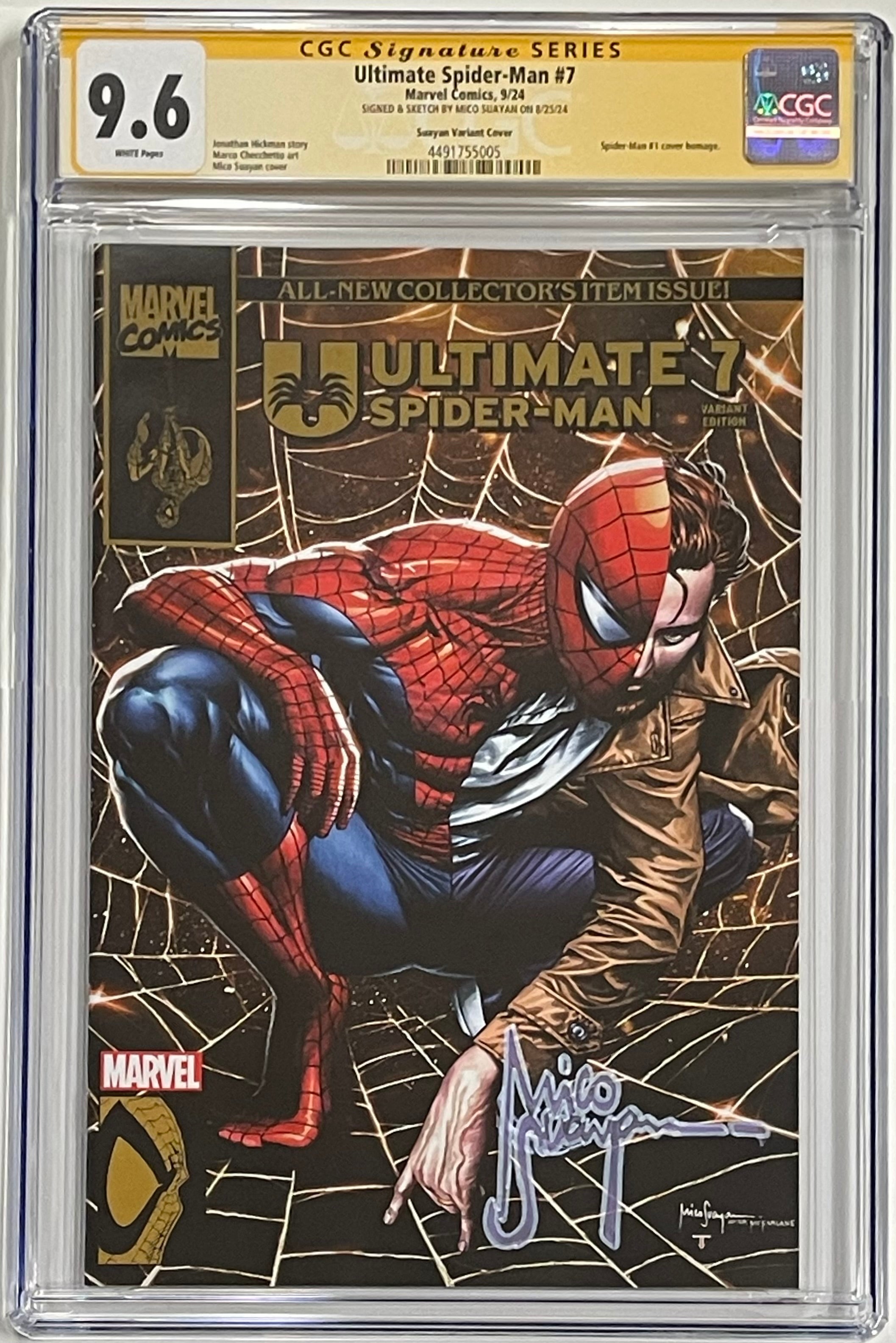 ULTIMATE SPIDER-MAN #7 MICO SUAYAN EXCLUSIVE VARIANT SPECIAL SIGNATURE BY MICO SUAYAN CGC 9.6 (C60)