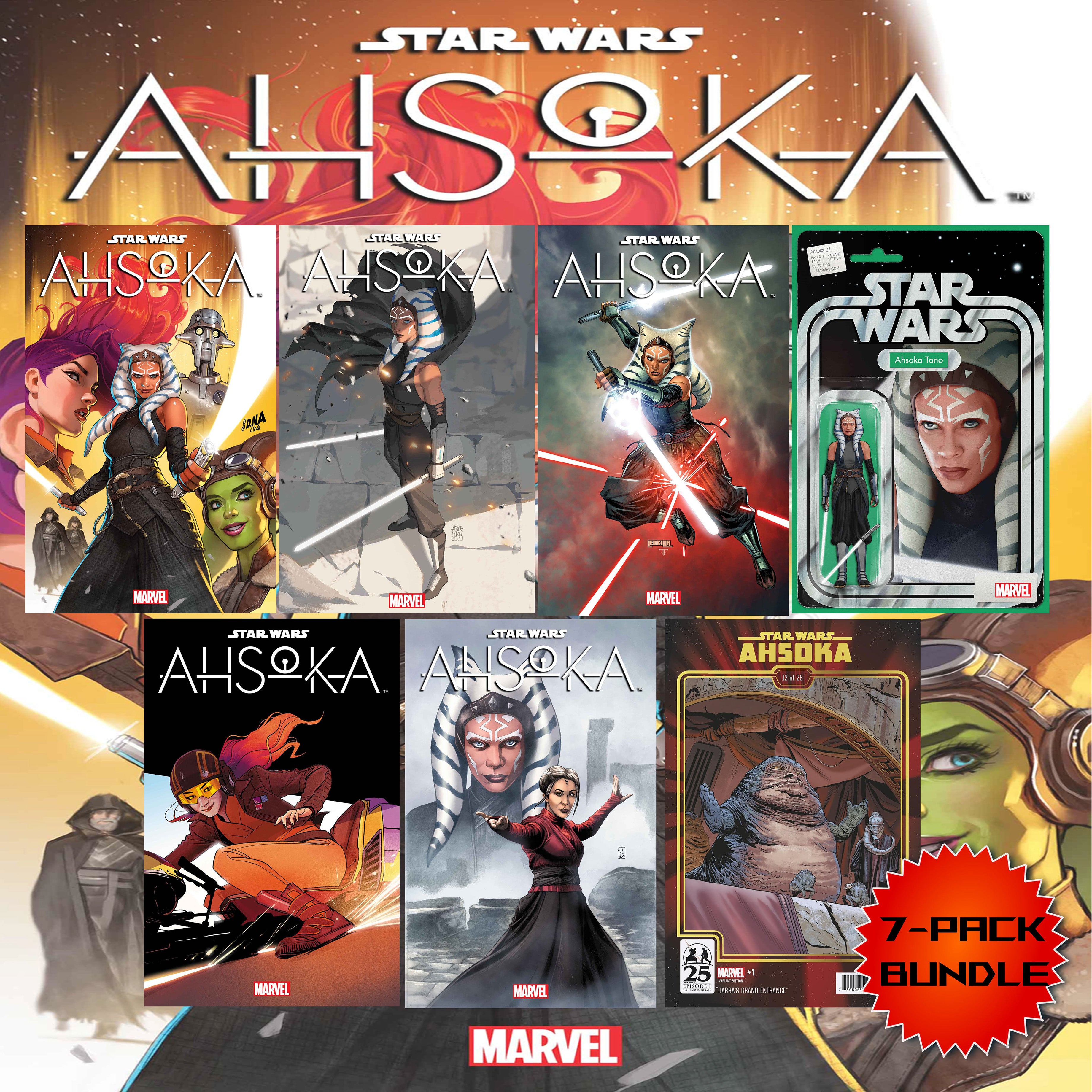 STAR WARS: AHSOKA #1 7-PACK BUNDLE 07-10-24