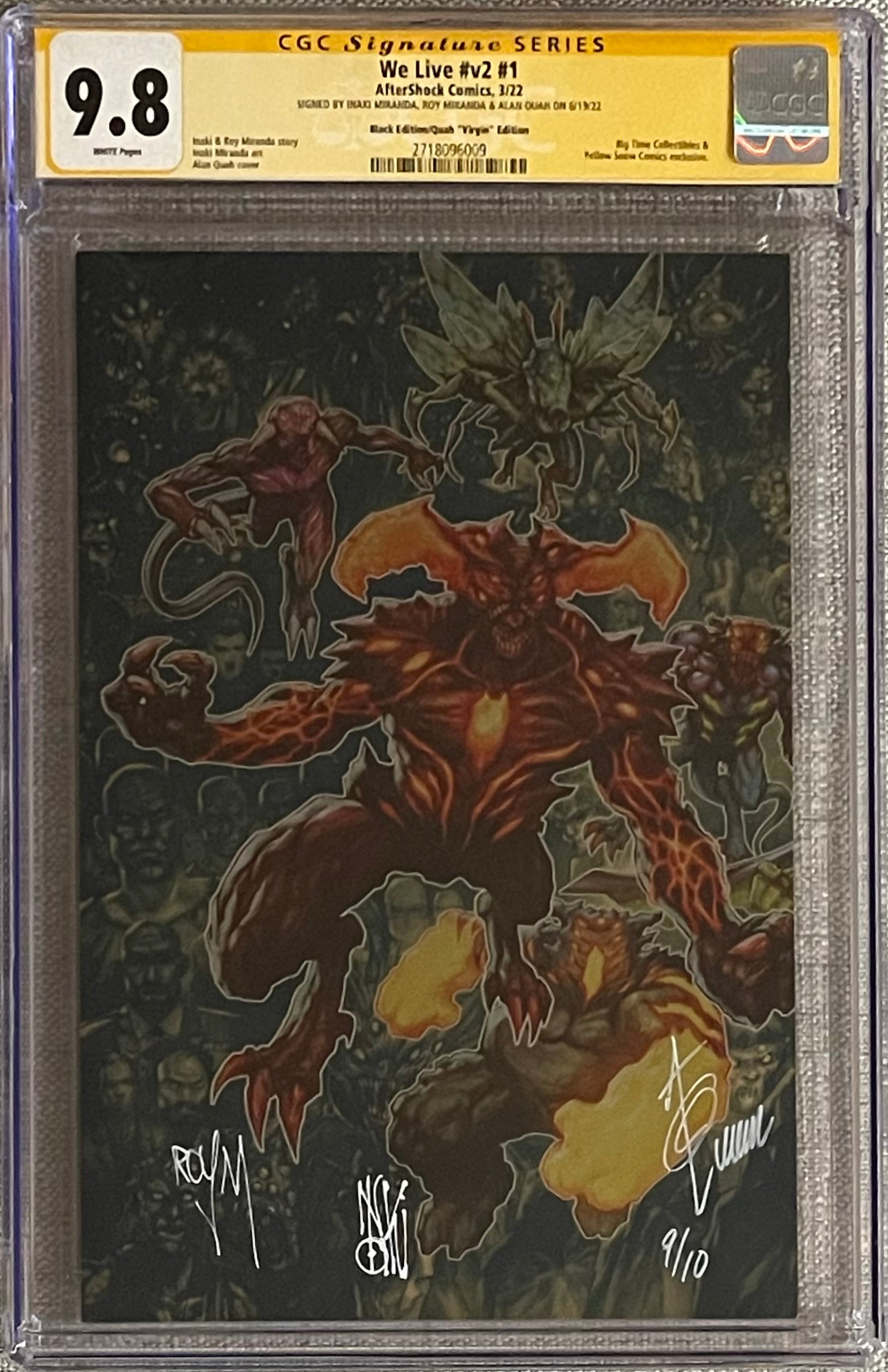 WE LIVE V2 #1 QUAH METAL EDITION SIGNED BY ALAN QUAH & THE MIRANDA BROTHERS #9/10 CGC 9.8 (C112)