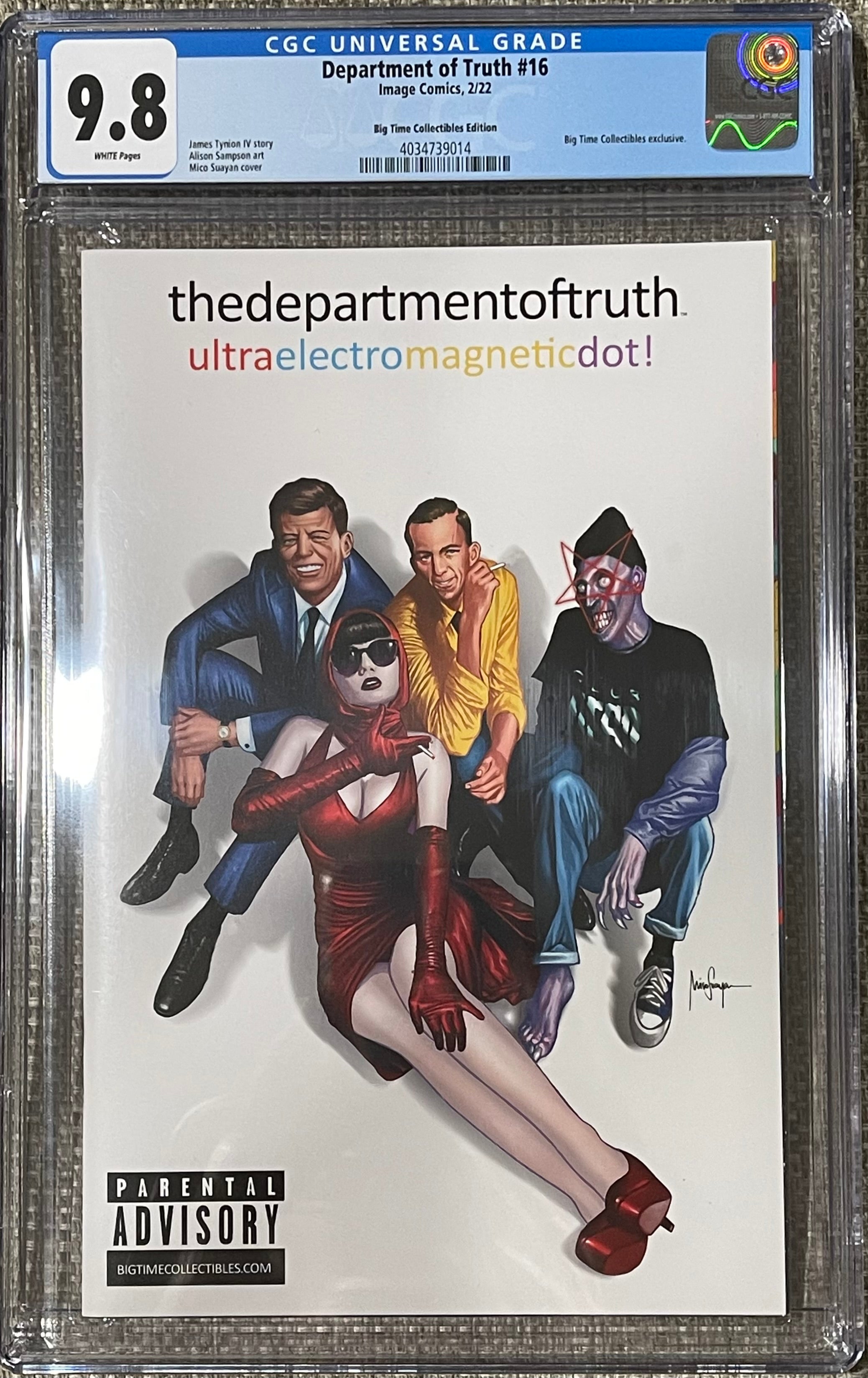 DEPARTMENT OF TRUTH #16 MICO SUAYAN E-HEADS HOMAGE VARIANT CGC 9.8 (C114)