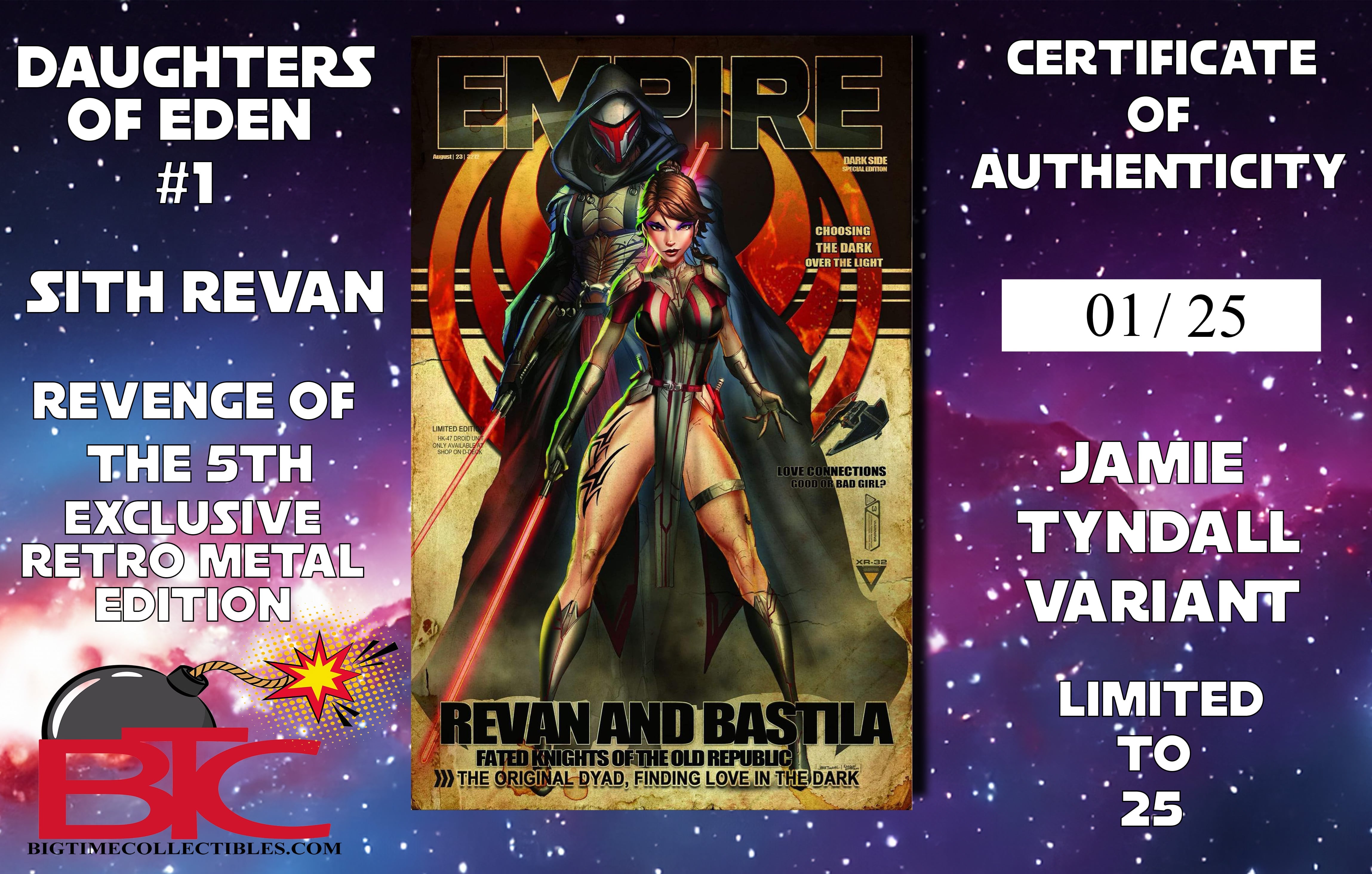 DAUGHTER'S OF EDEN #1 JAMIE TYNDALL REVENGE OF THE 5TH SITH REVAN EXCLUSIVE RETRO VARIANT OPTIONS