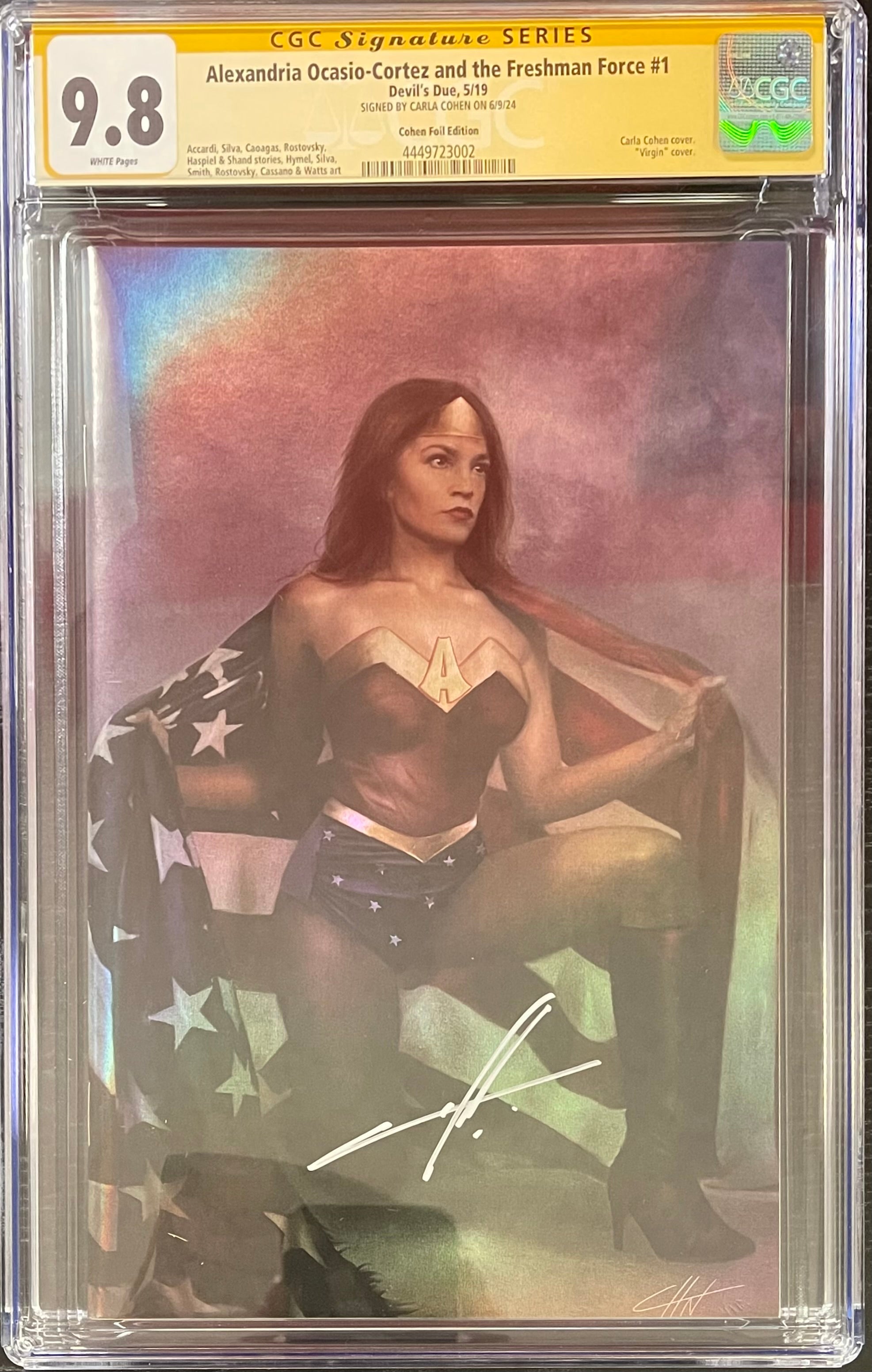 AOC #1 CARLA COHEN C2E2 EXCLUSIVE VIRGIN FOIL VARIANT LIMITED TO 750 W/COA