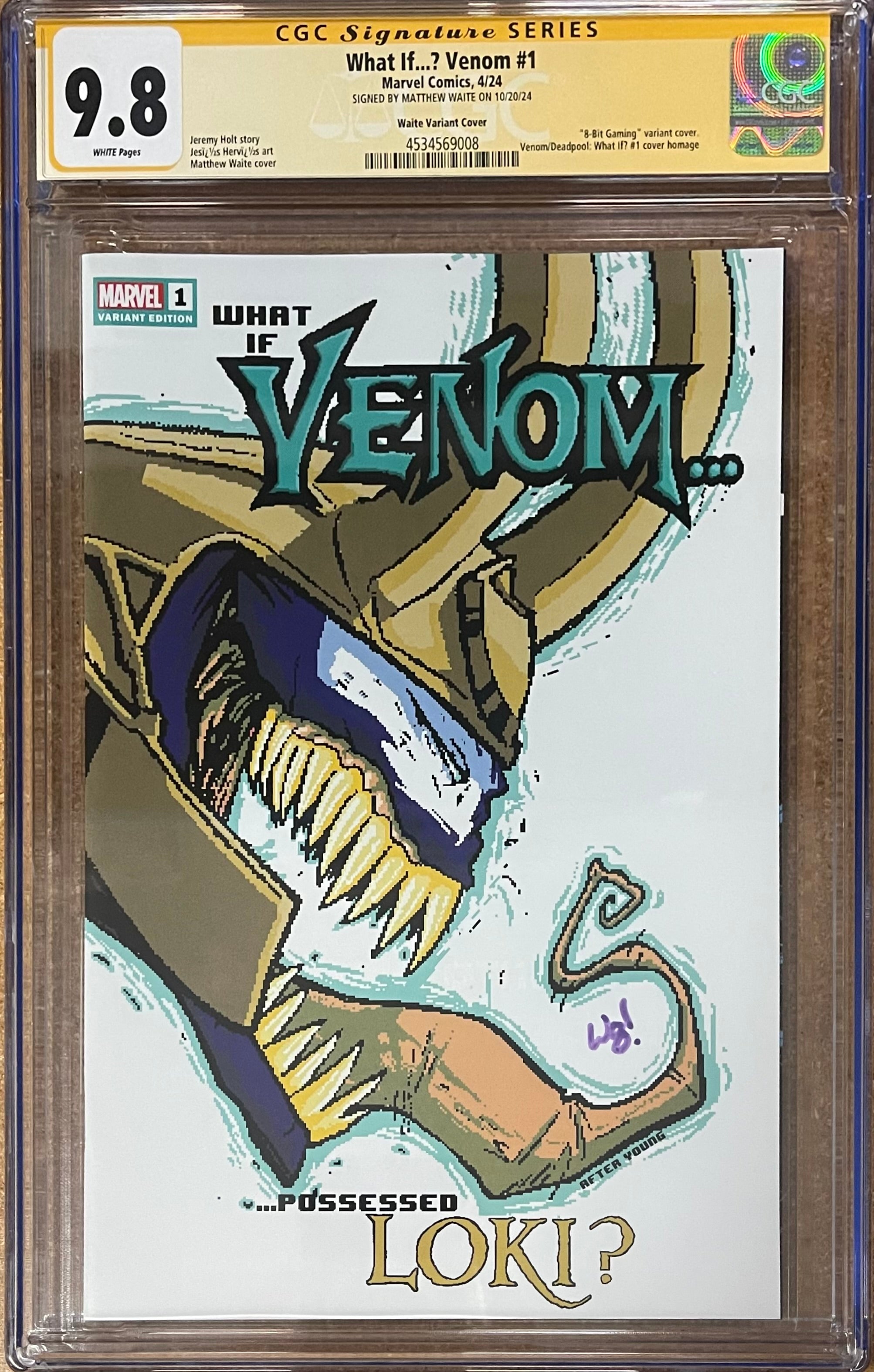 WHAT IF...? VENOM #1 MATTHEW WAITE EXCLUSIVE HOMAGE VARIANT BY MATTHEW WAITE CGC 9.8 (IN STOCK) C67