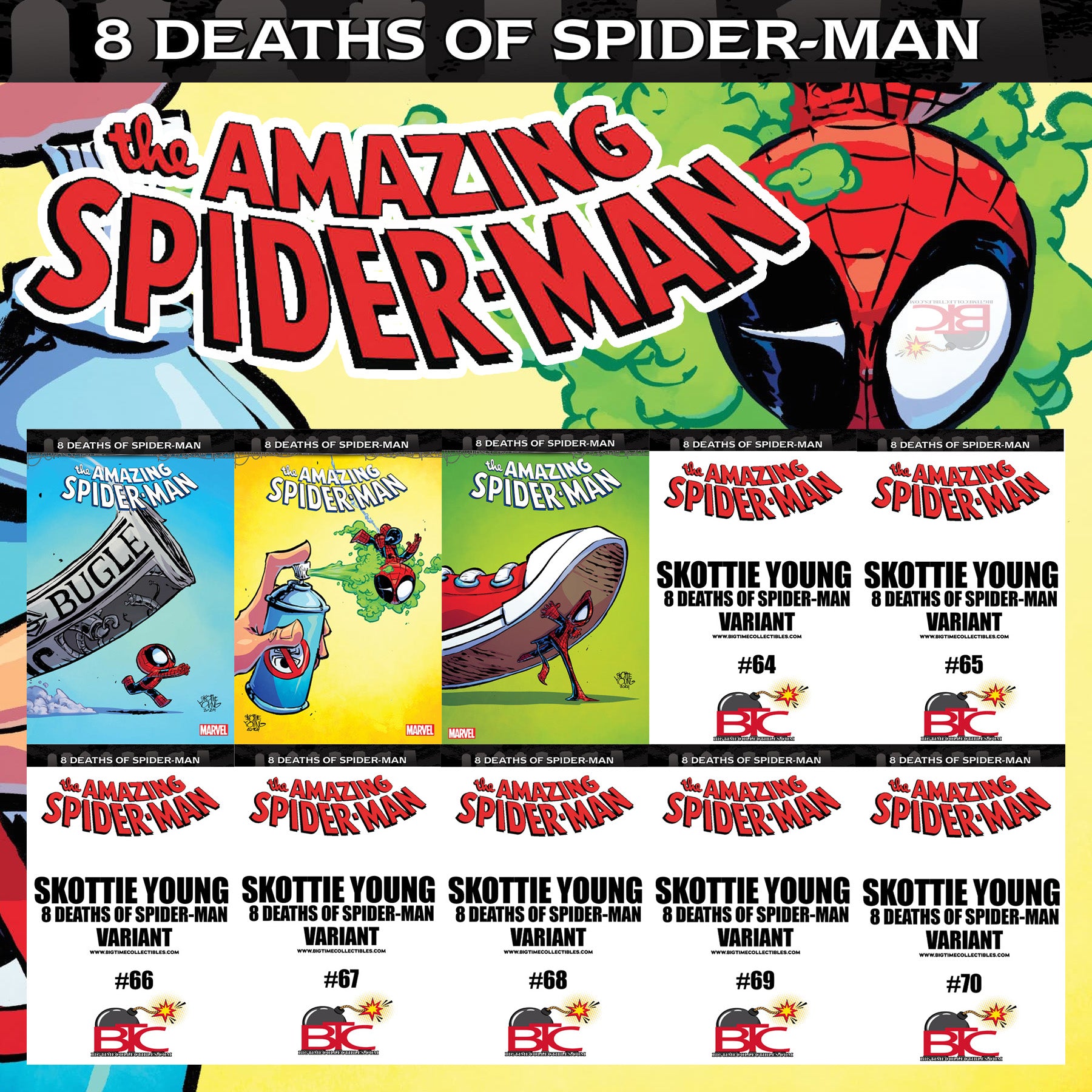 8 DEATHS OF SPIDER-MAN SKOTTIE YOUNG VARIANTS ULTIMATE 10-PACK BUNDLE 03/2025