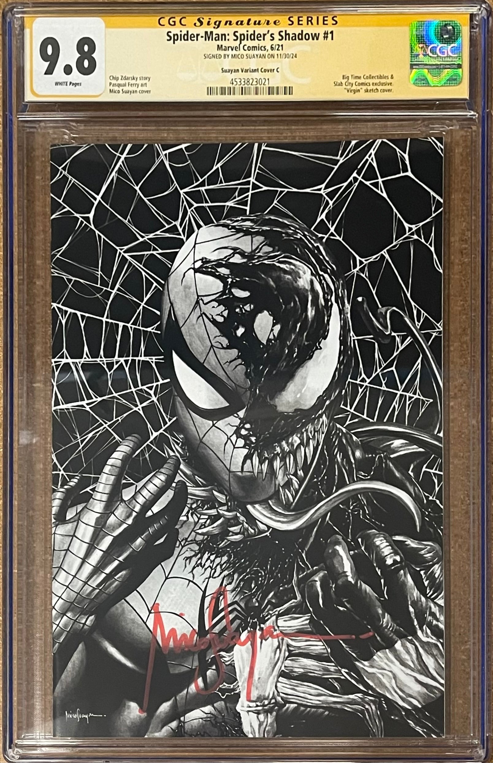 SPIDER-MAN SPIDER'S SHADOW #1 MICO SUAYAN SKETCH EDITION SIGNED BY MICO SUAYAN CGC 9.8 (IN STOCK) C68