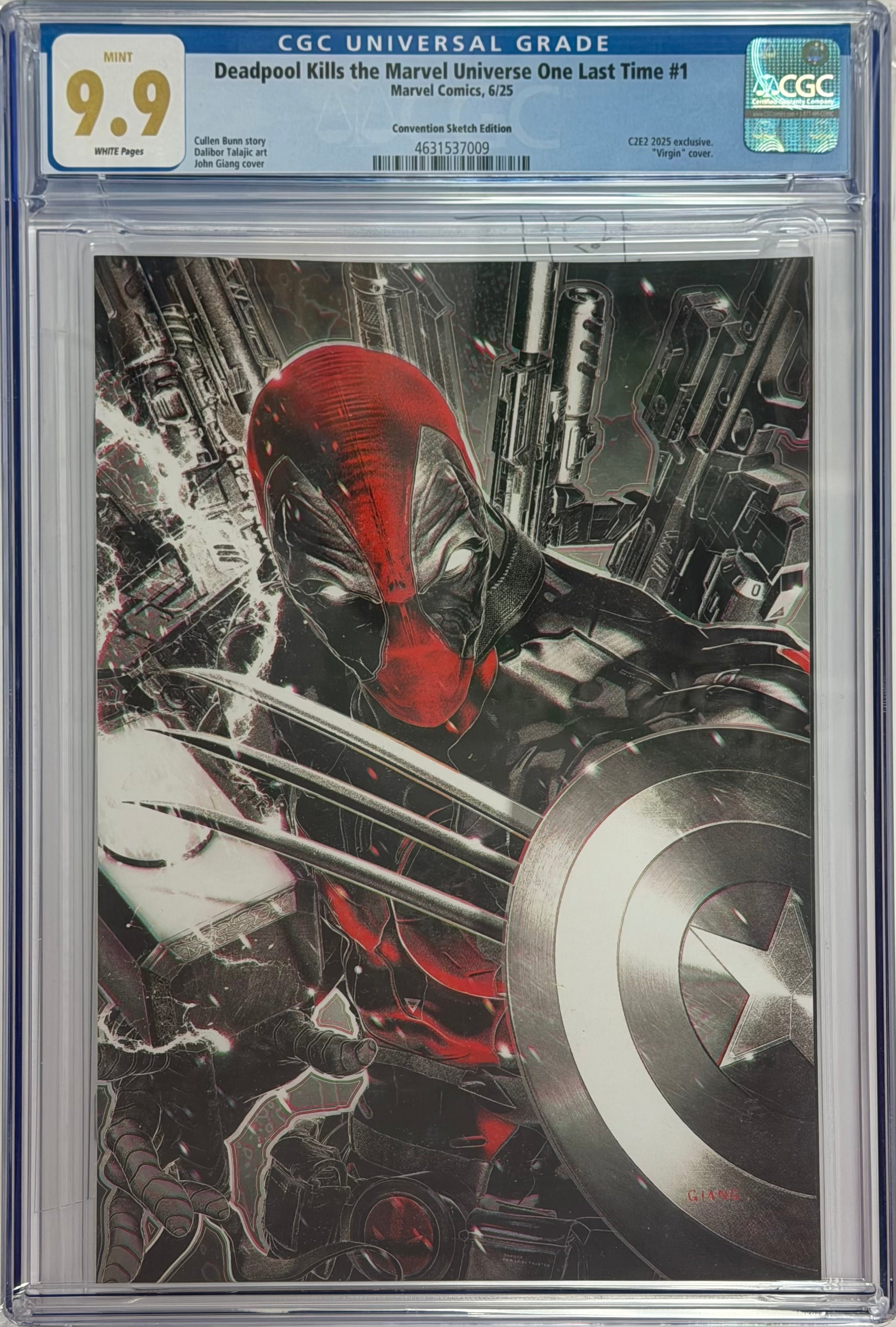 DEADPOOL KILLS THE MARVEL UNIVERSE ONE LAST TIME #1 JOHN GIANG CONVENTION SKETCH EDITION CGC 9.9 MINT (IN STOCK) C61
