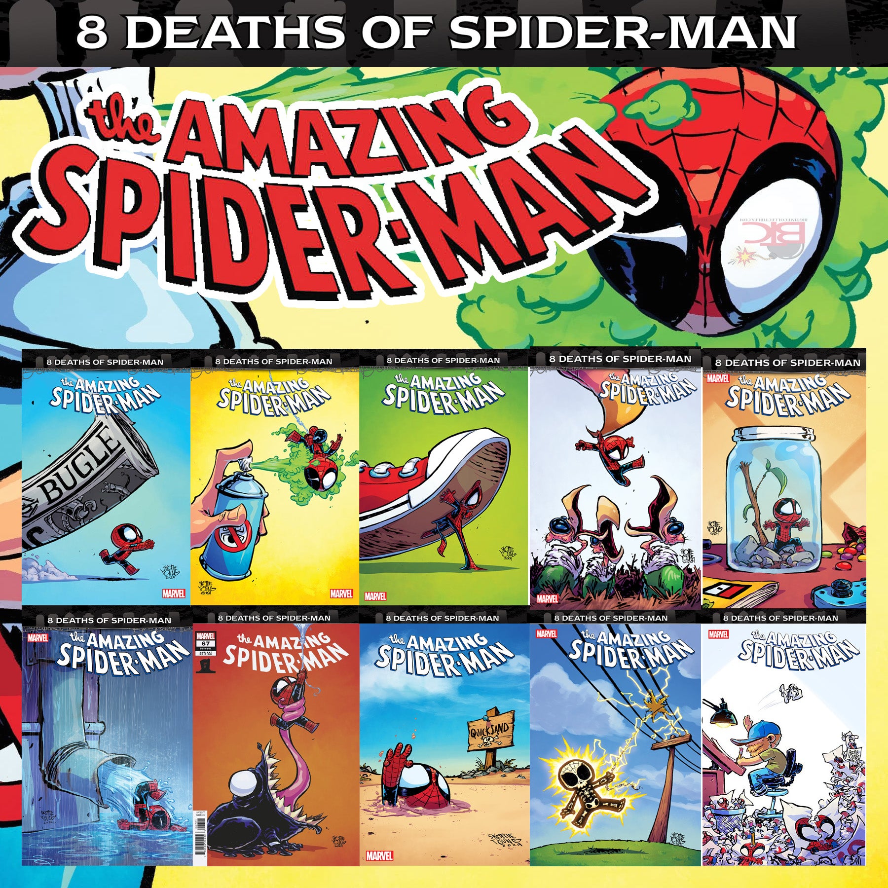 8 DEATHS OF SPIDER-MAN SKOTTIE YOUNG VARIANTS ULTIMATE 10-PACK BUNDLE 03/2025