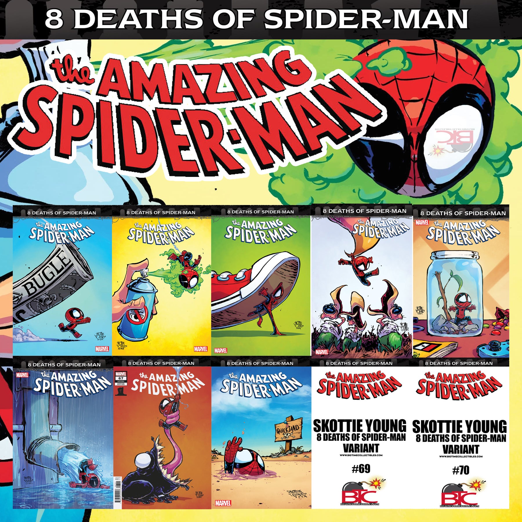 8 DEATHS OF SPIDER-MAN SKOTTIE YOUNG VARIANTS ULTIMATE 10-PACK BUNDLE 03/2025