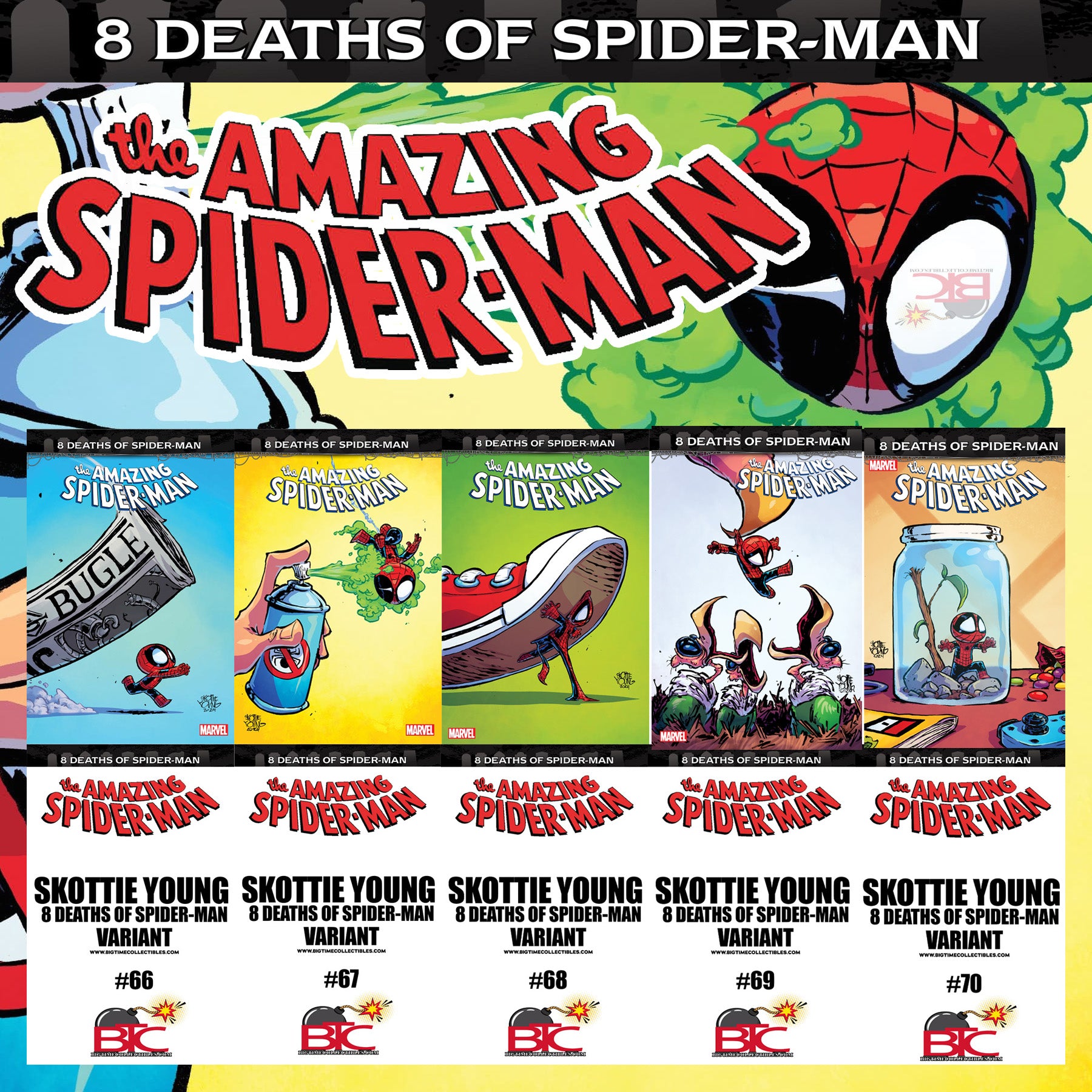 8 DEATHS OF SPIDER-MAN SKOTTIE YOUNG VARIANTS ULTIMATE 10-PACK BUNDLE 03/2025