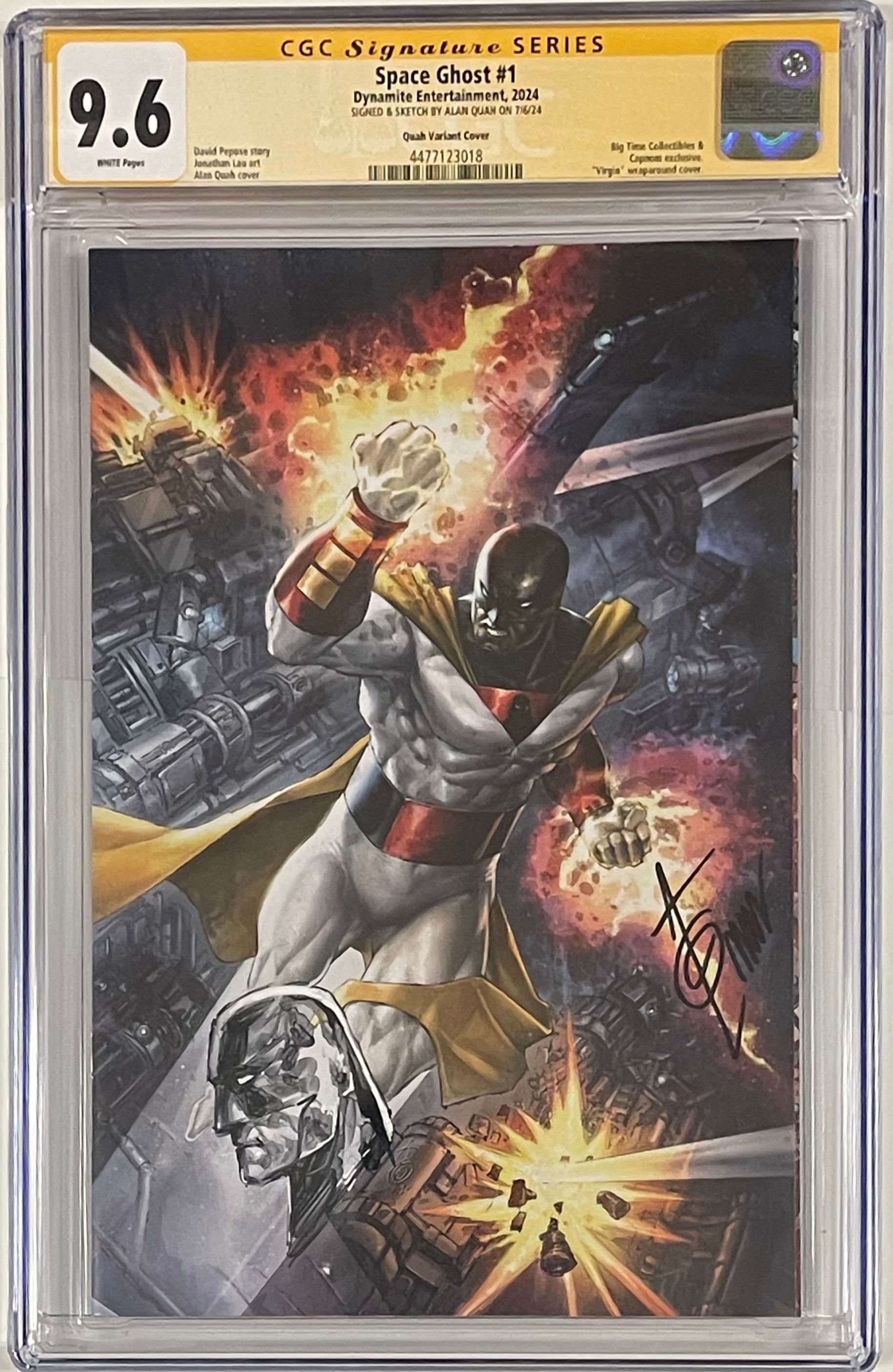 SPACE GHOST #1 ALAN QUAH VIRGIN EDITION SIGNED W/SPACE GHOST SKETCH BY ALAN QUAH CGC 9.6 (C80)