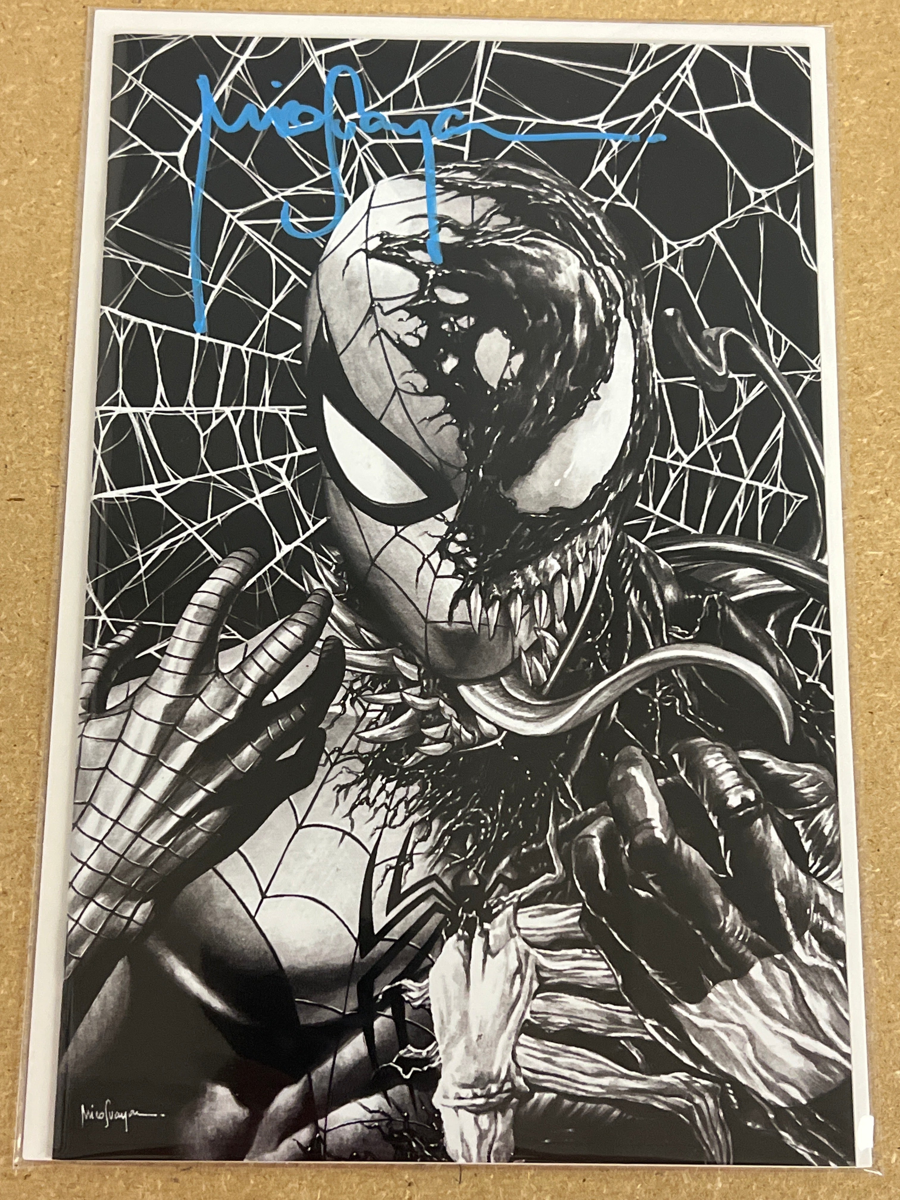 SPIDER-SHADOW #1 SKETCH VARIANT SIGNED BY MICO SUAYAN WITH COA