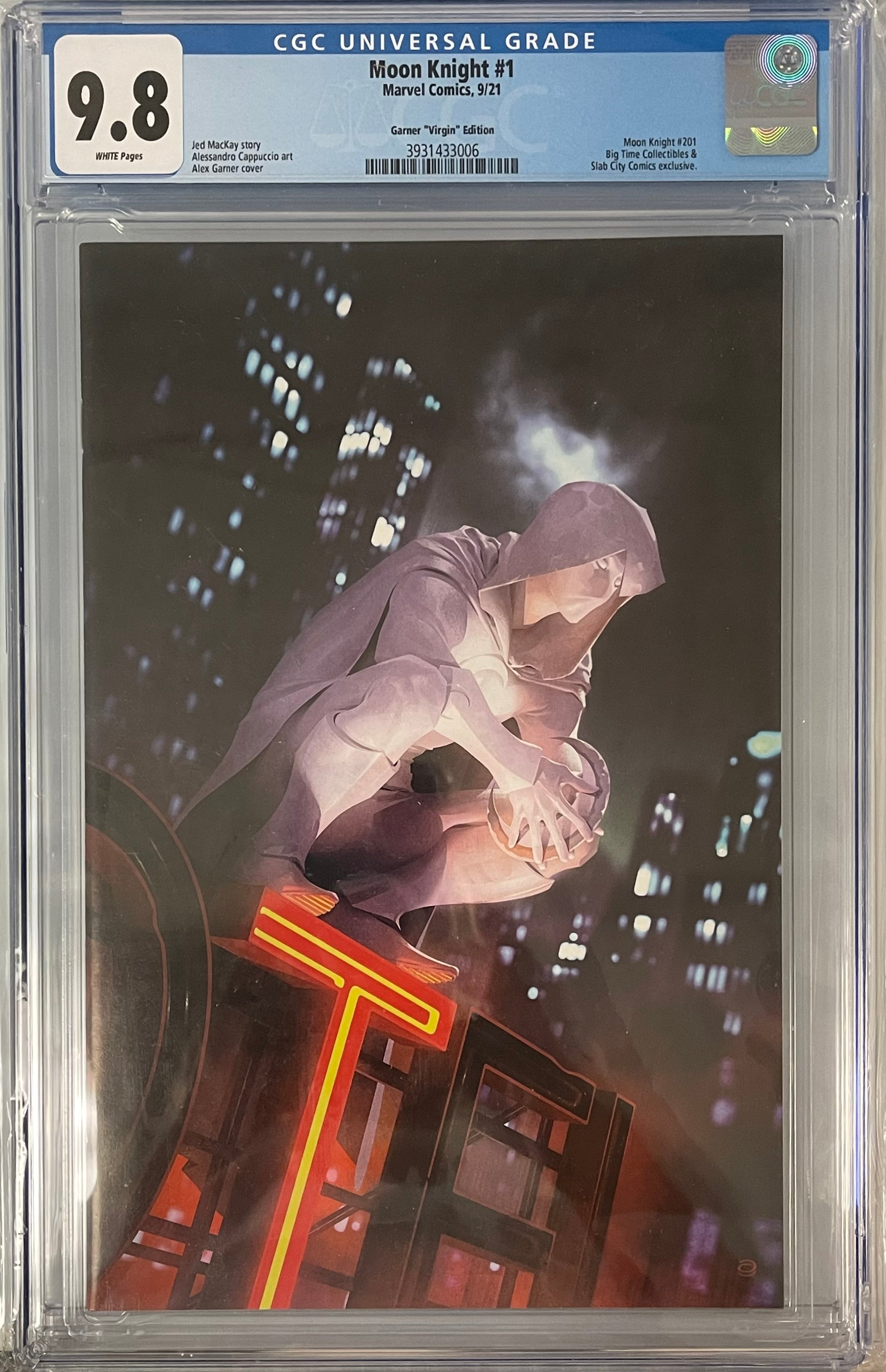 MOON KNIGHT #1 ALEX GARNER EXCLUSIVE VIRGIN VARIANT CGC 9.8 (IN STOCK) C45