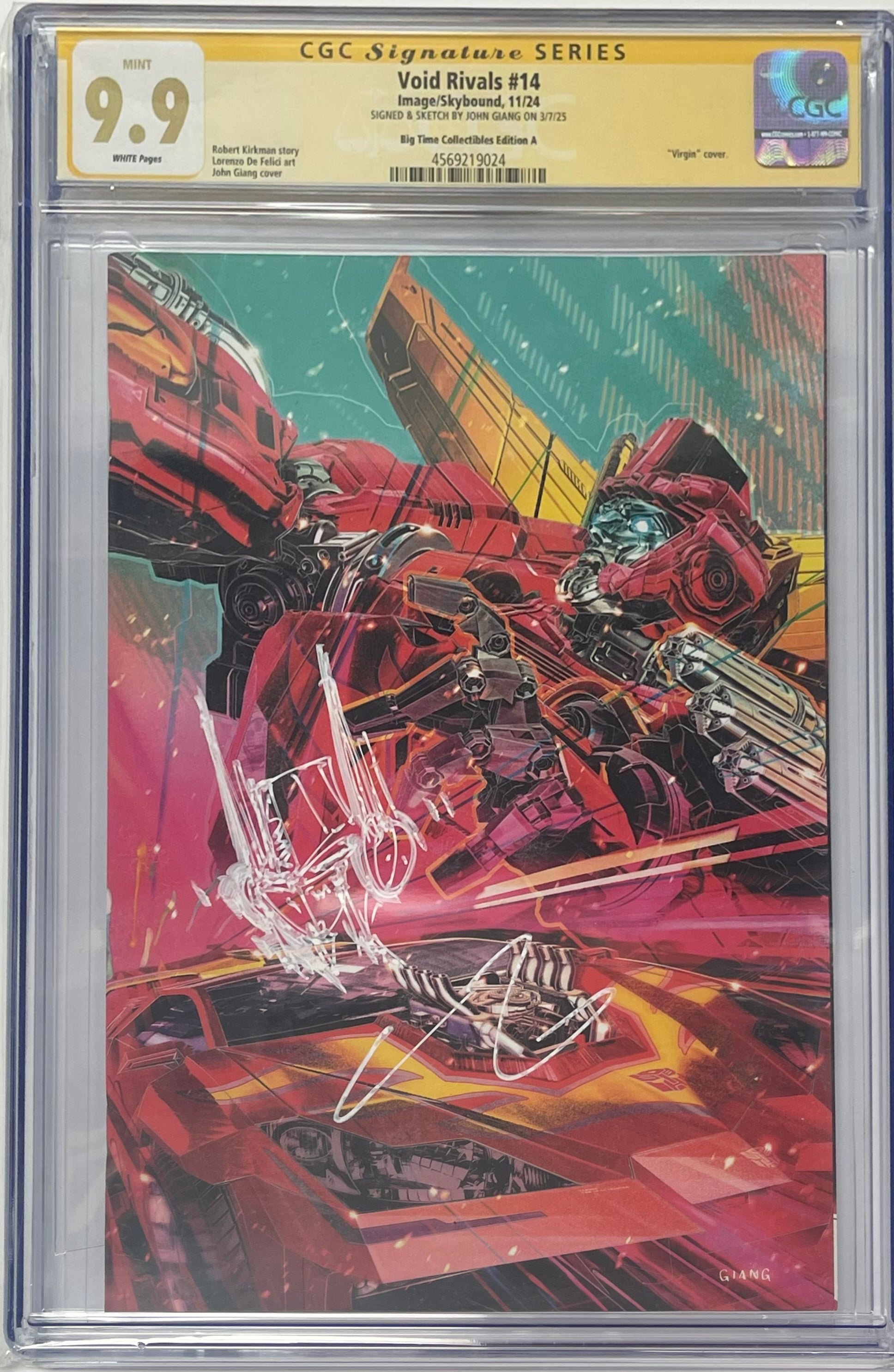 VOID RIVALS #14 EXCLUSIVE VIRGIN VARIANT SIGNED W/OPTIMUS PRIME SKETCH