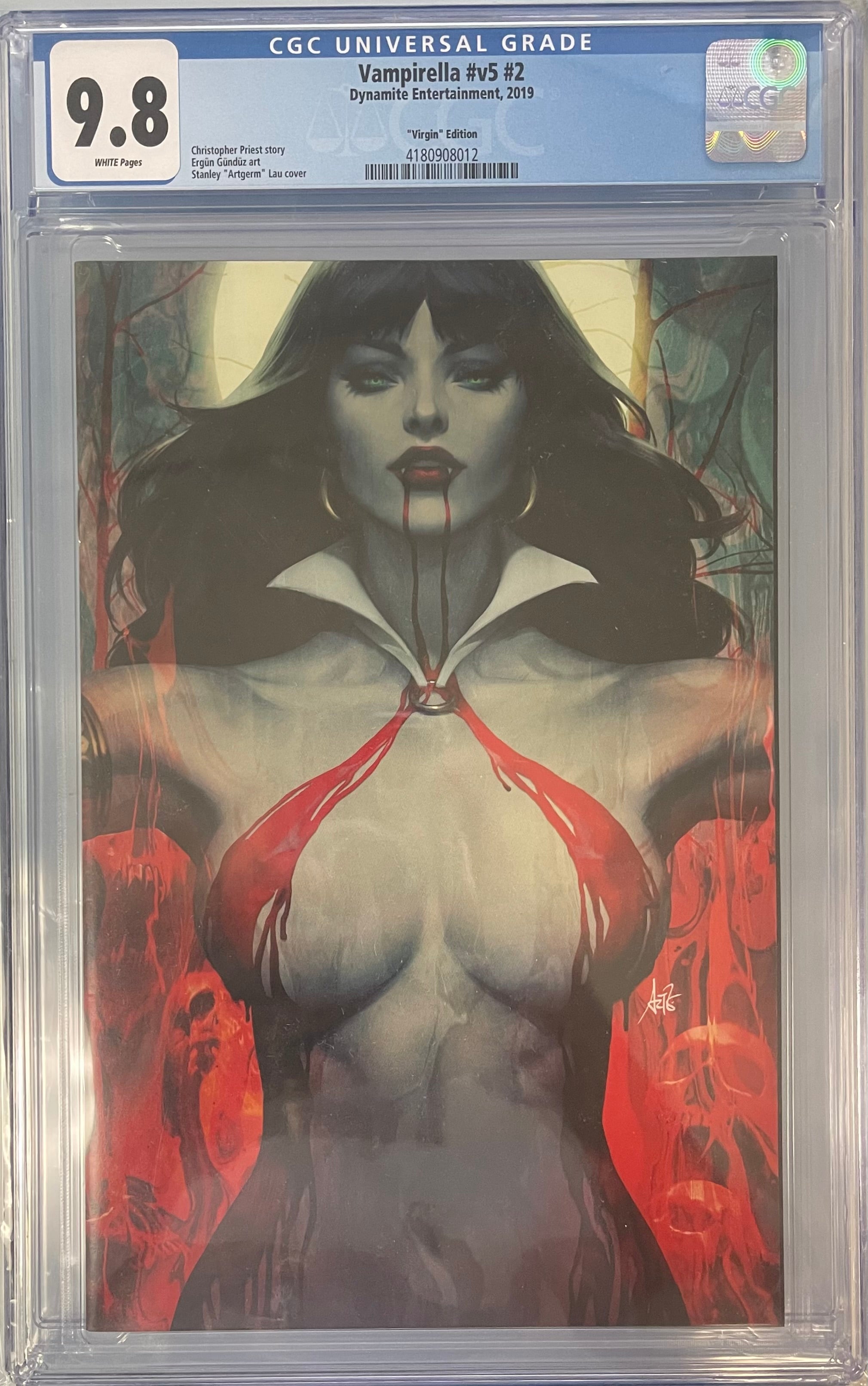 VAMPIRELLA V5 #2 ARTGERM RARE VIRGIN VARIANT CGC 9.8 (IN STOCK) C45