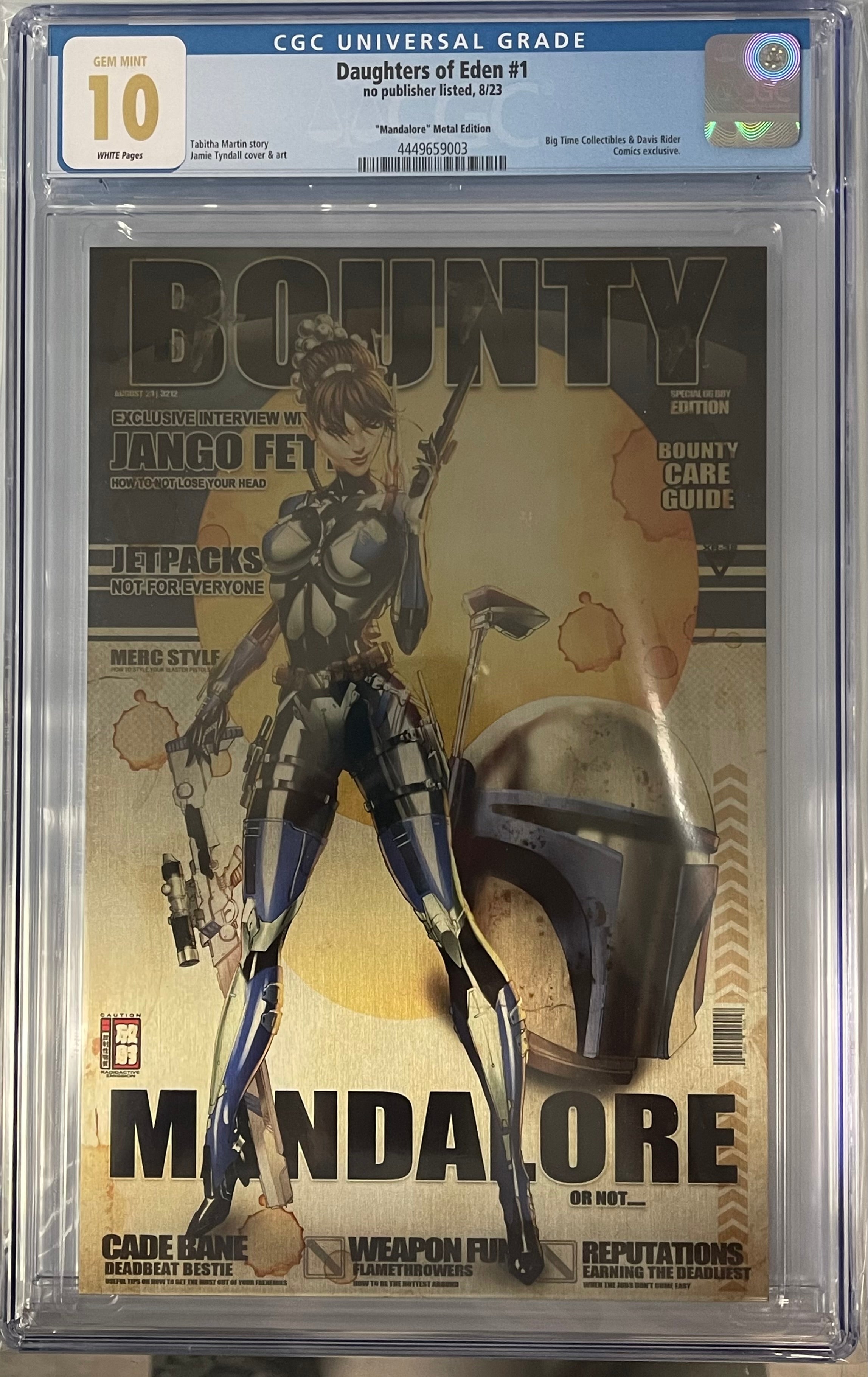 DAUGHTER'S OF EDEN #1 JAMIE TYNDALL JANGO FETT RETRO METAL EDITION CGC 10 GEM MINT (IN STOCK) C48