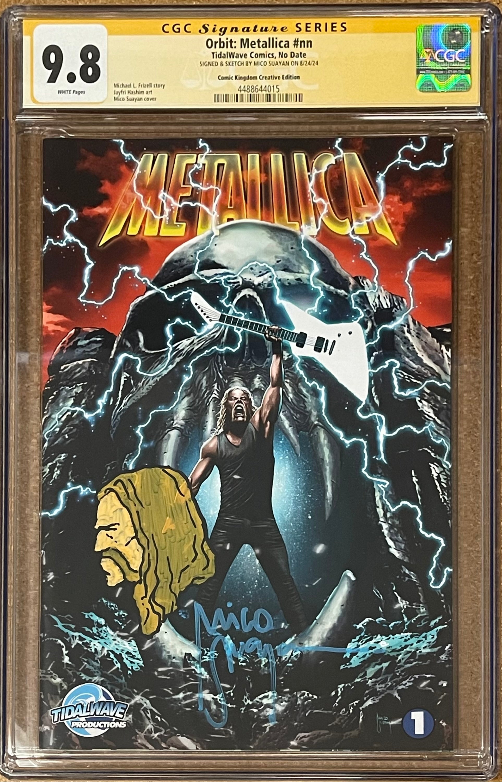 METALLICA #1 MICO SUAYAN EXCLUSIVE VARIANT SIGNED W/COLORED JAMES HETFIELD SKETCH BY MICO SUAYAN CGC 9.8 (IN STOCK) C79