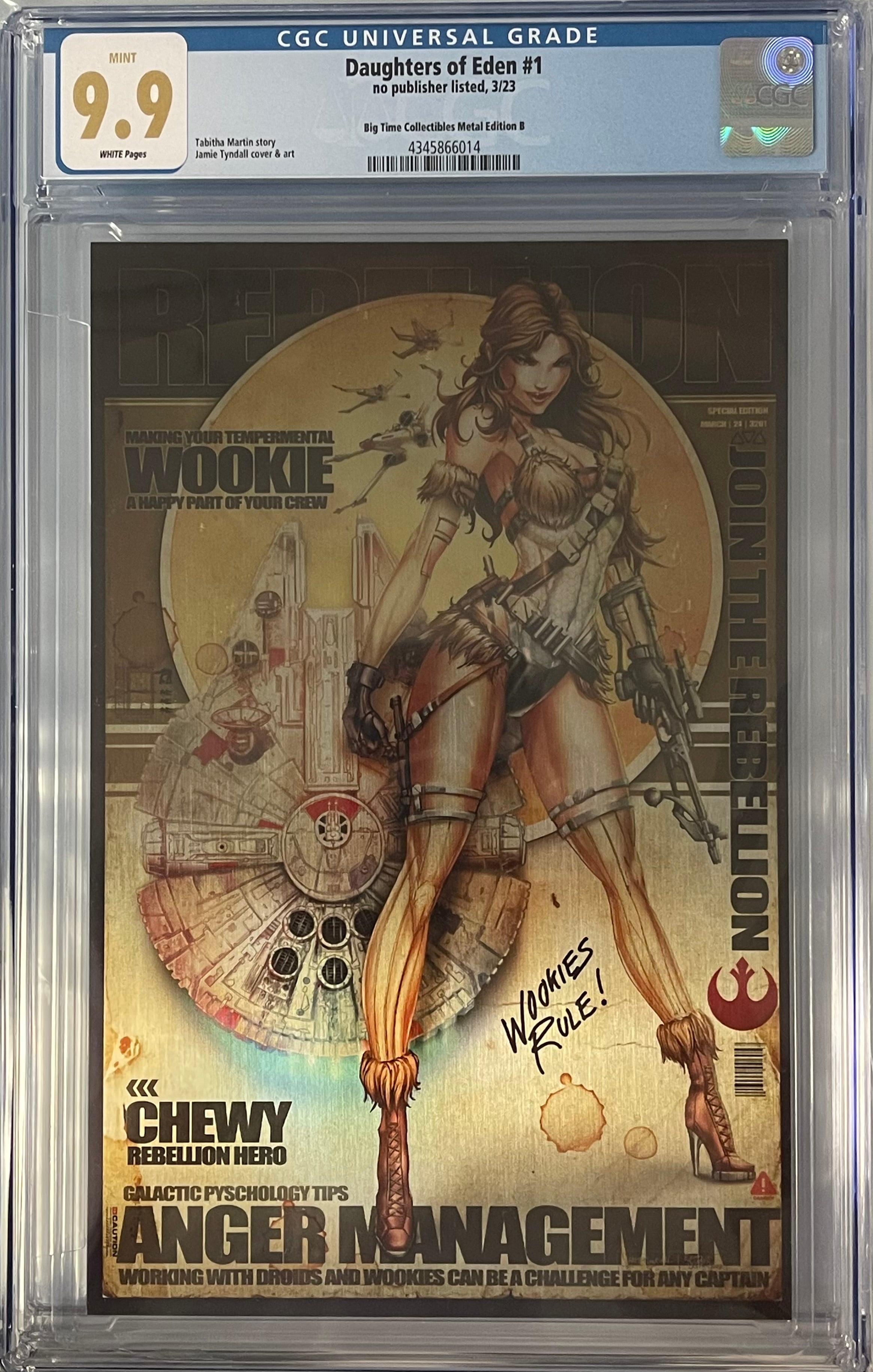 DAUGHTER'S OF EDEN #1 JAMIE TYNDALL WOOKIE RETRO METAL EDITION CGC 9.9 MINT (IN STOCK) C7