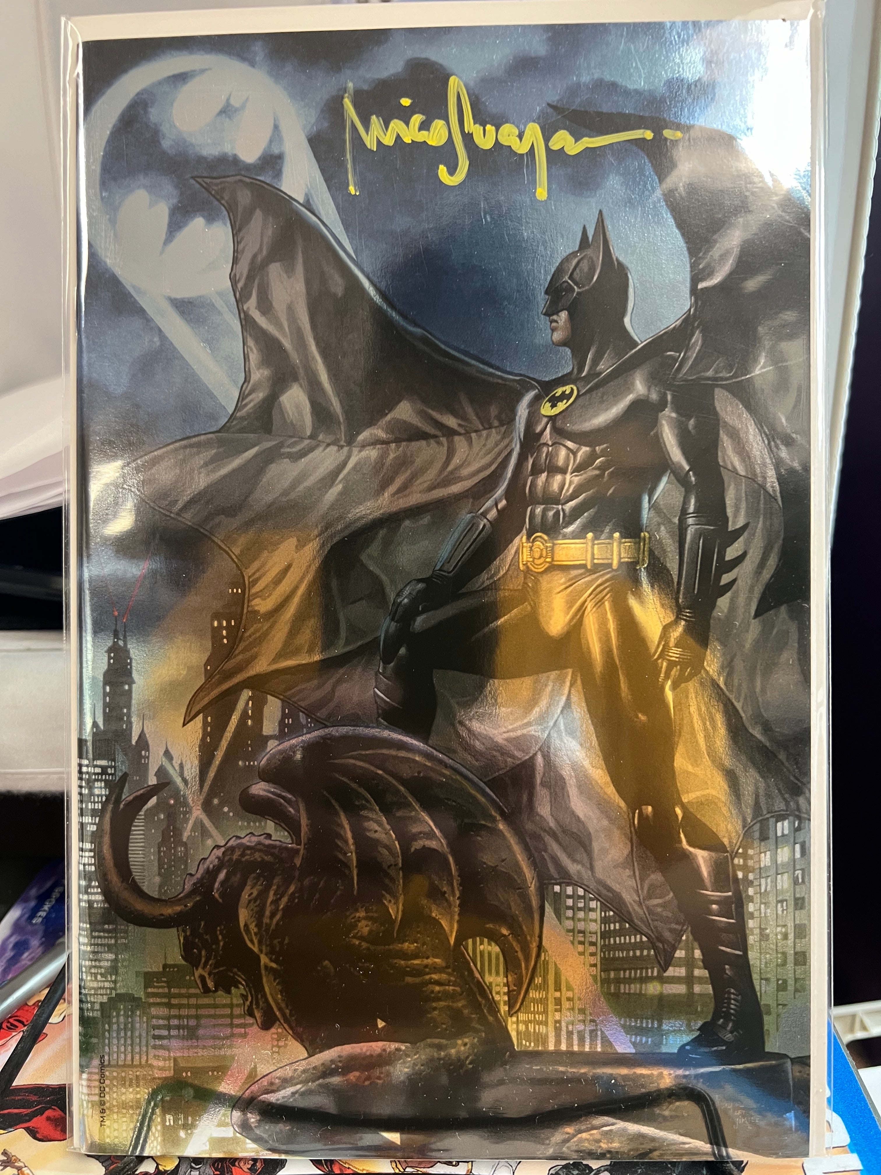 WORLD'S FINEST BATMAN SUPERMAN #1 BATMAN FOIL SIGNED BY MICO WITH COA (SS 1)