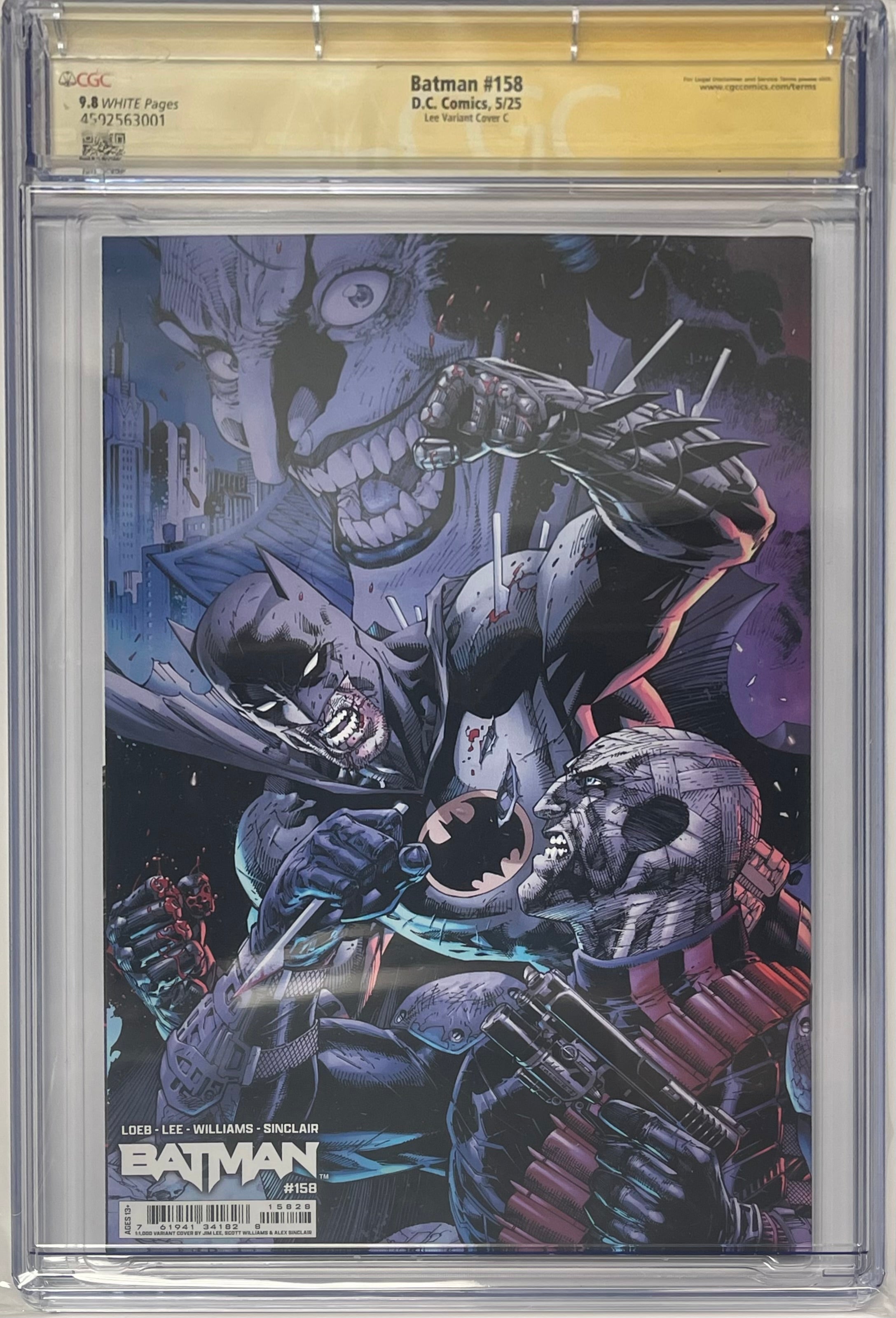 BATMAN #158 CVR C INC 1:1000 SIGNED BY JIM LEE & JEPH LOEB CGC 9.8 (IN