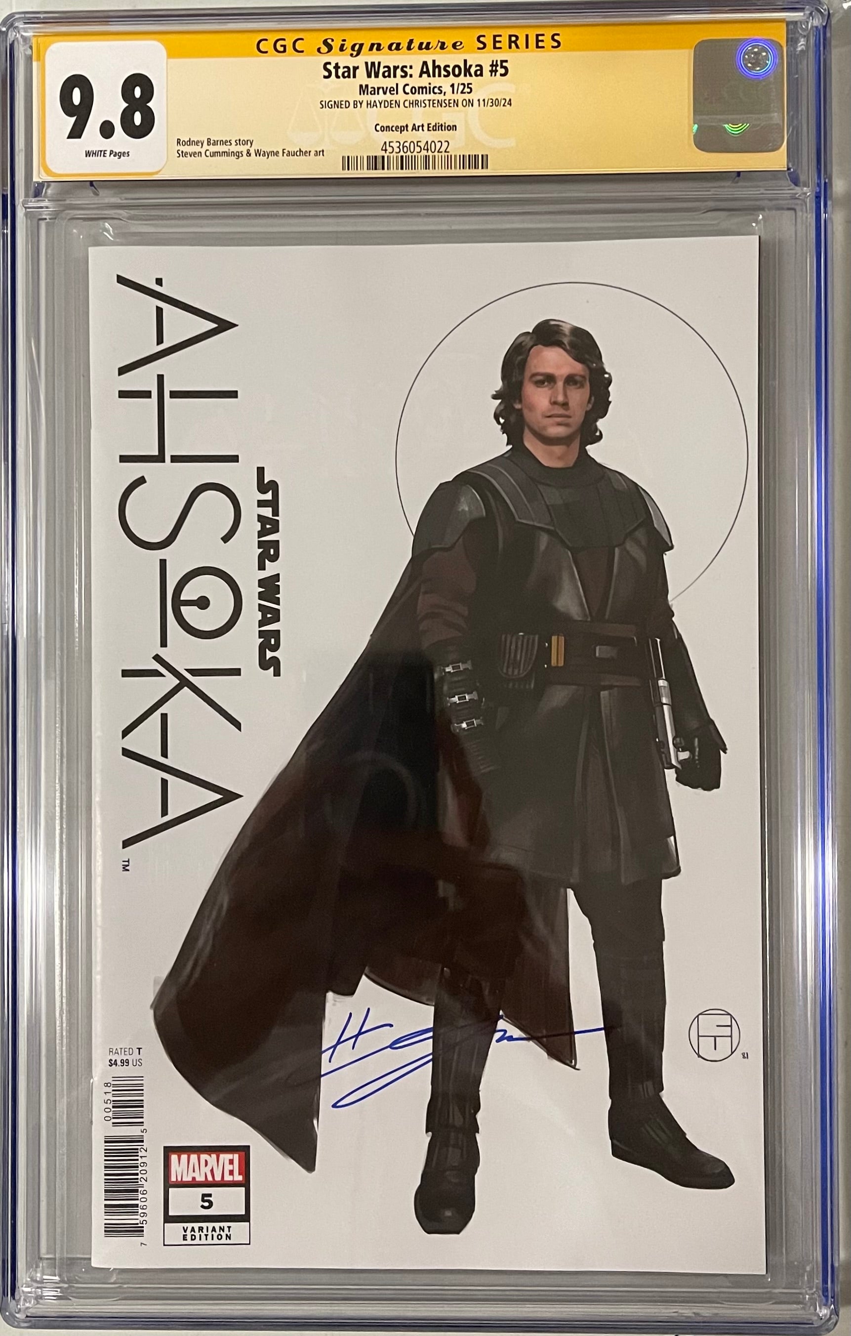 STAR WARS: AHSOKA #5 CONCEPT ART VARIANT[1:10] SIGNED BY HAYDEN CHRISTENSEN CGC 9.8 (IN STOCK C56)