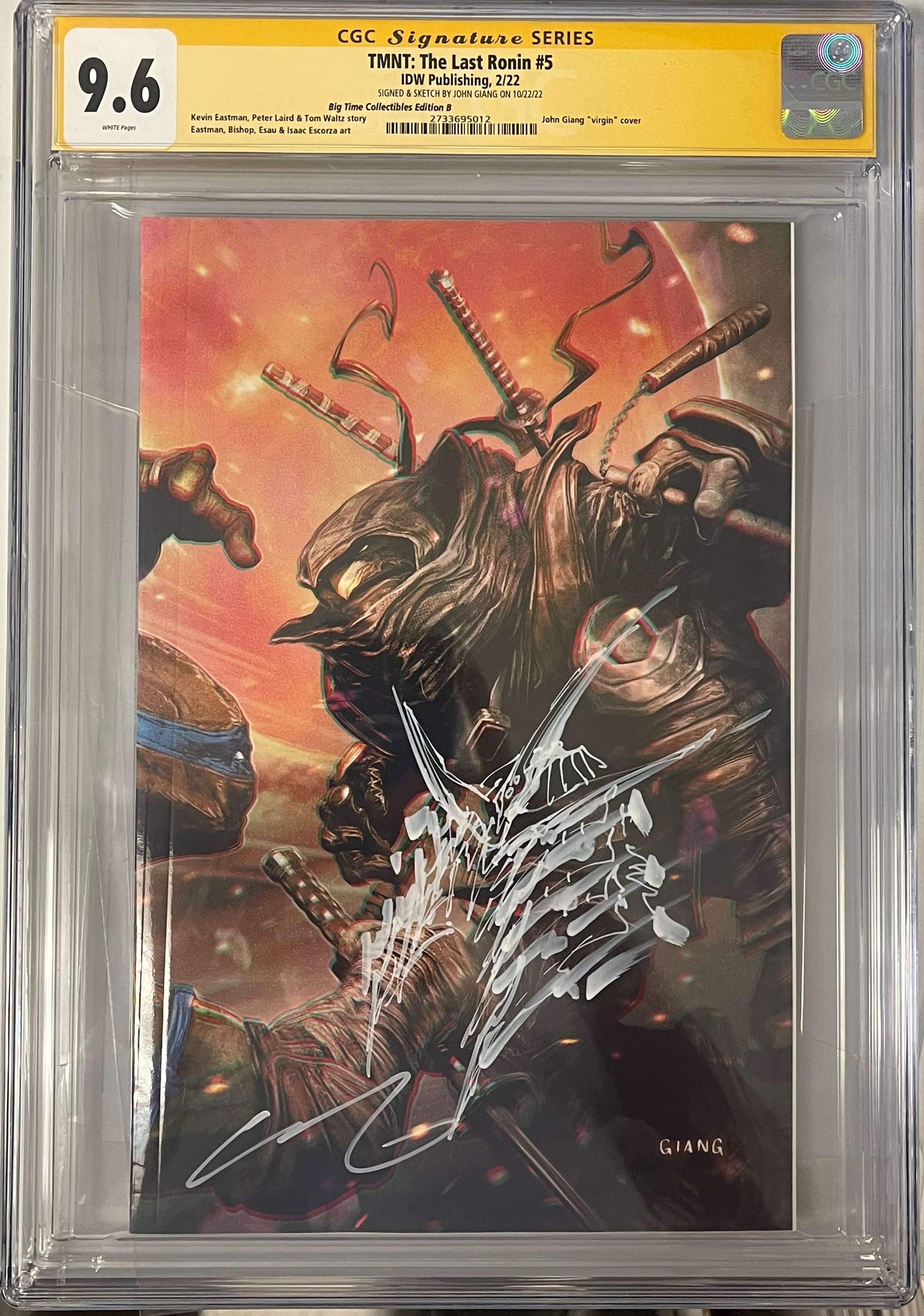 TMNT THE LAST #5 EXCLUSIVE VIRGIN VARIANT SIGNED & SKETCHED (SHREDDER) BY JOHN GIANG CGC 9.6 (IN STOCK) C41