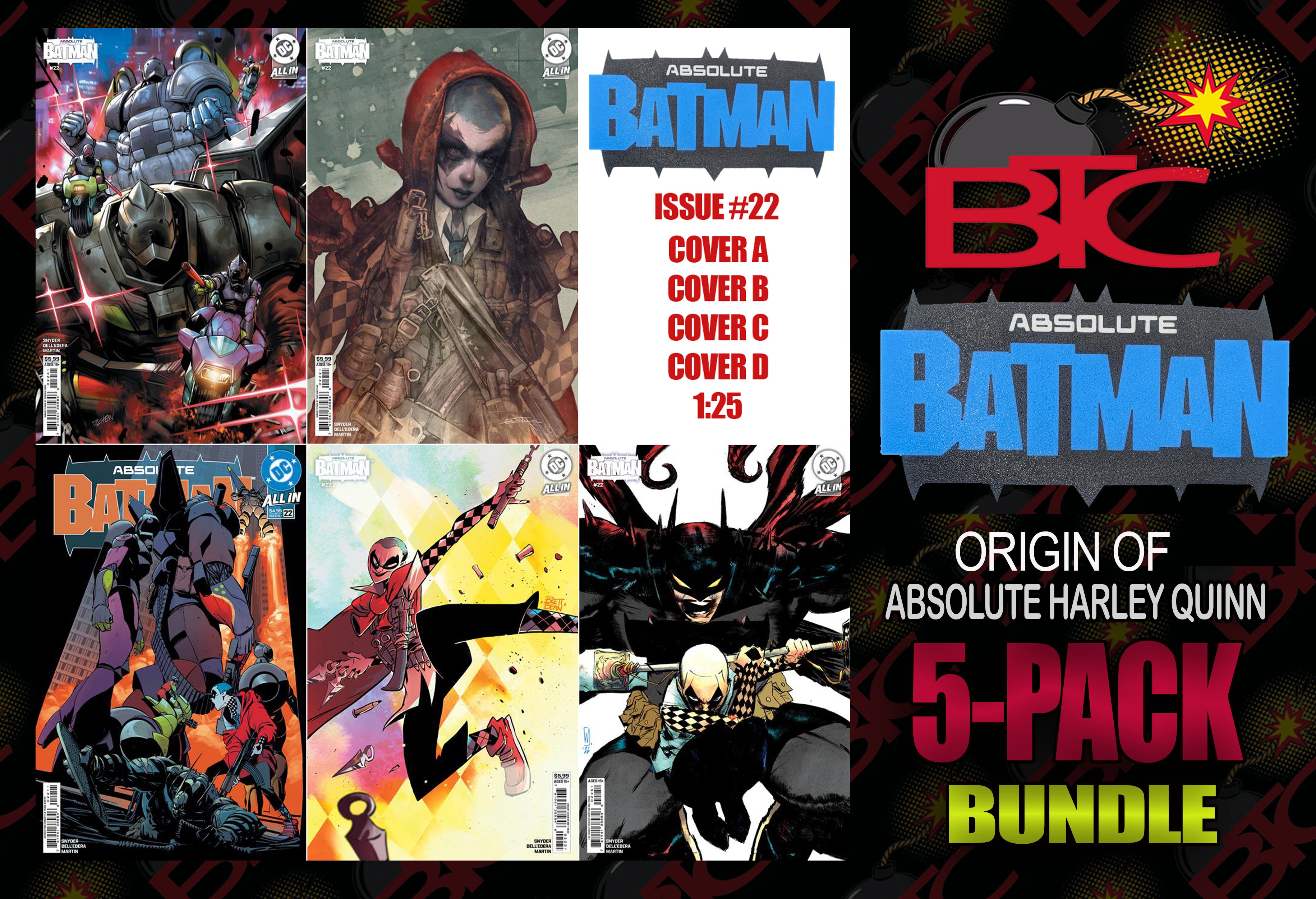 ABSOLUTE BATMAN #22 BTC 5-PACK BUNDLE INCLUDING 1:25 -- [07-08-26]