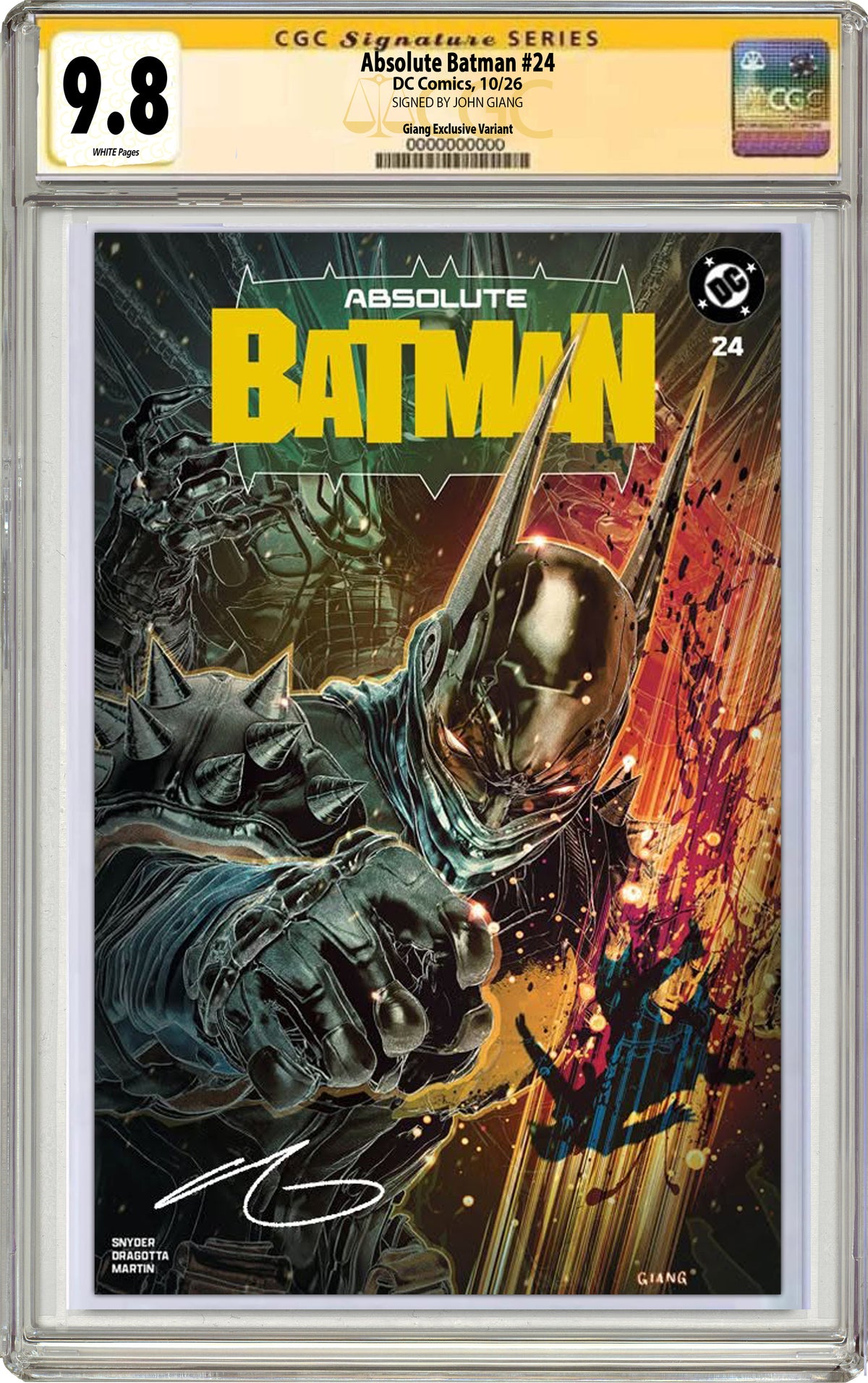 ABSOLUTE BATMAN #24 JOHN GIANG NYCC EXCLUSIVE VARIANT COVERS (CGC GRADED EDITION)