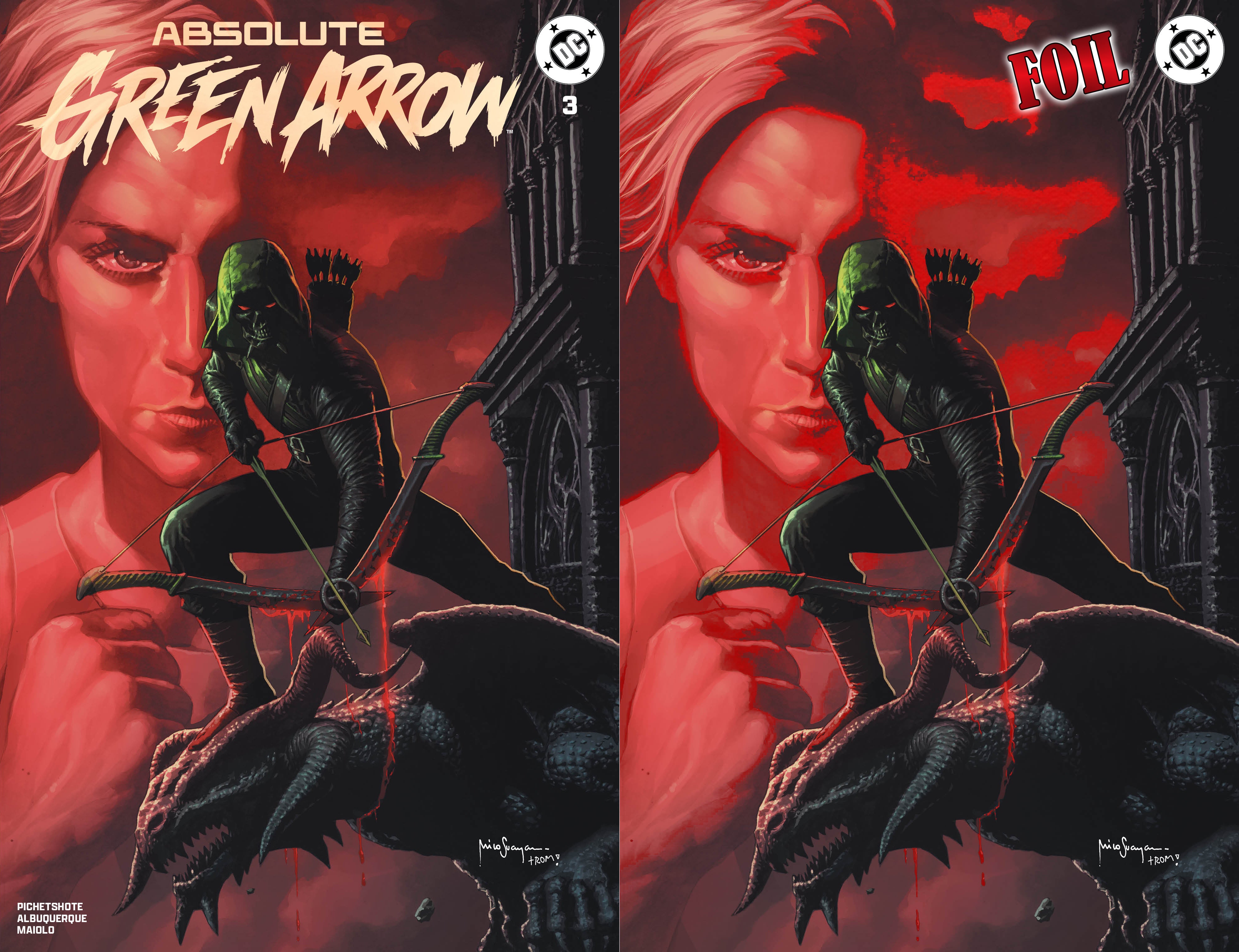 ABSOLUTE GREEN ARROW #3 MICO SUAYAN SDCC EXCLUSIVE VARIANT COVERS 07-15-26