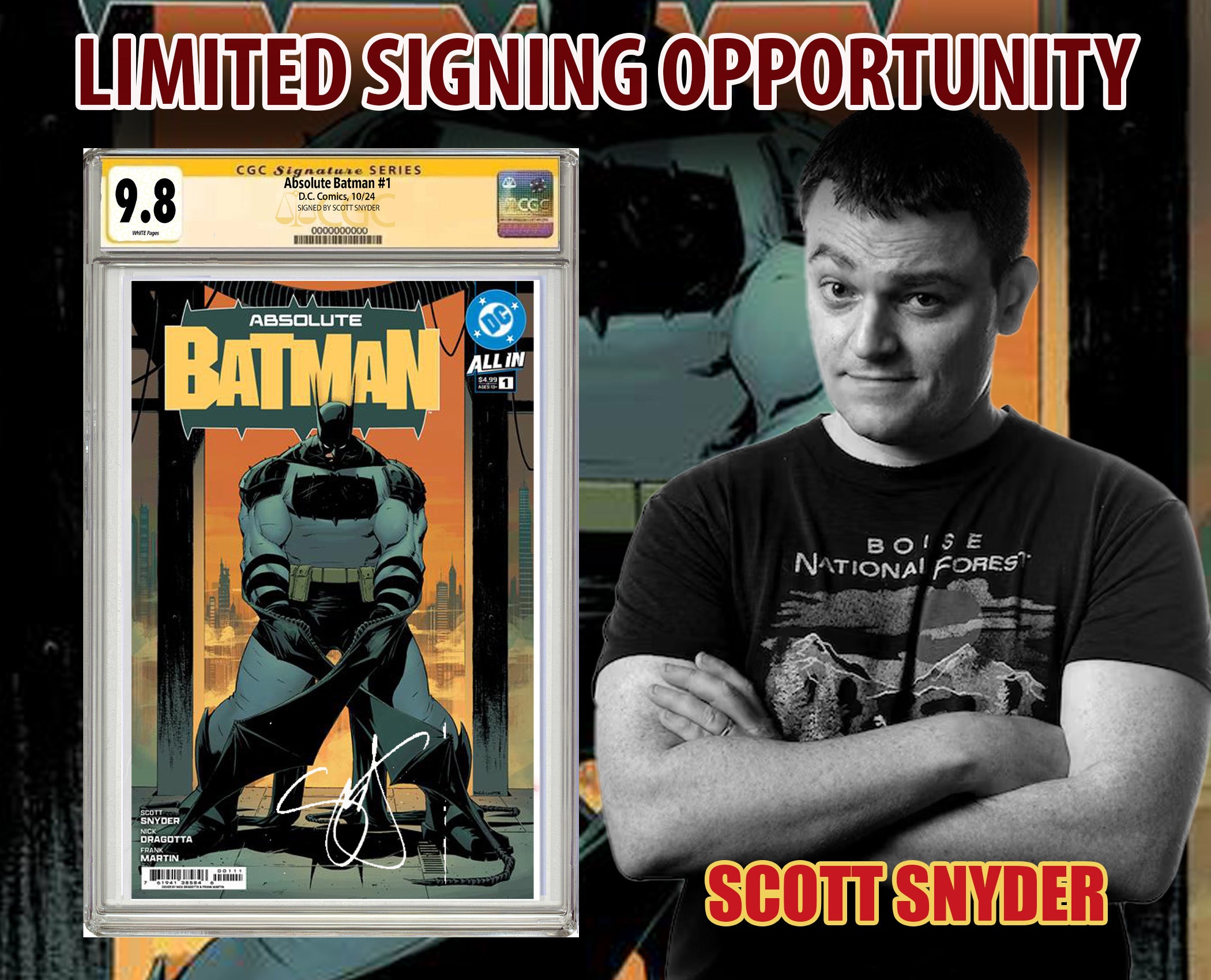 ABSOLUTE BATMAN #1 FIRST PRINTING SIGNED BY SCOTT SNYDER CGC 9.8