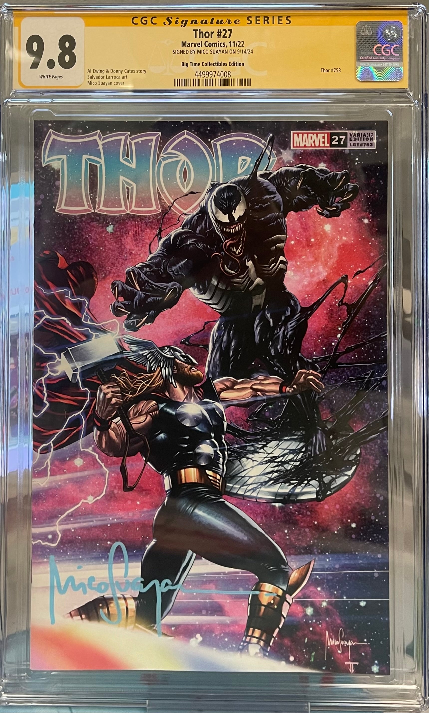 THOR #27 MICO SUAYAN EXCLUSIVE VARIANT SIGNED BY MICO SUAYAN CGC 9.8 (C79)