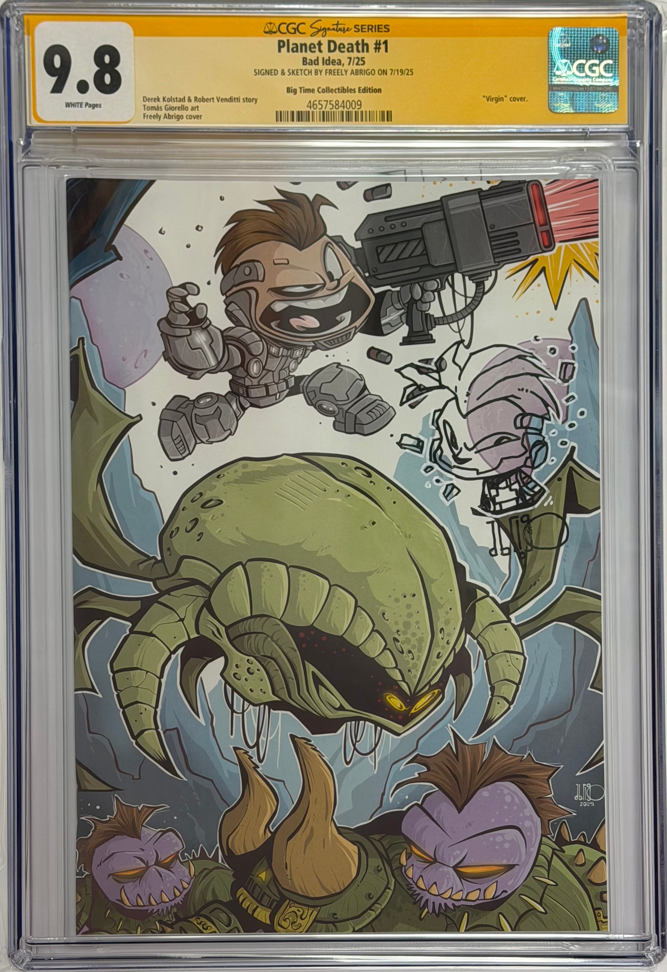 PLANET DEATH #1 FREELY ABRIGO EXCLUSIVE EDITION SIGNED & REMARQUED BY FREELY ABRIGO CGC 9.8 (IN STOCK) C65