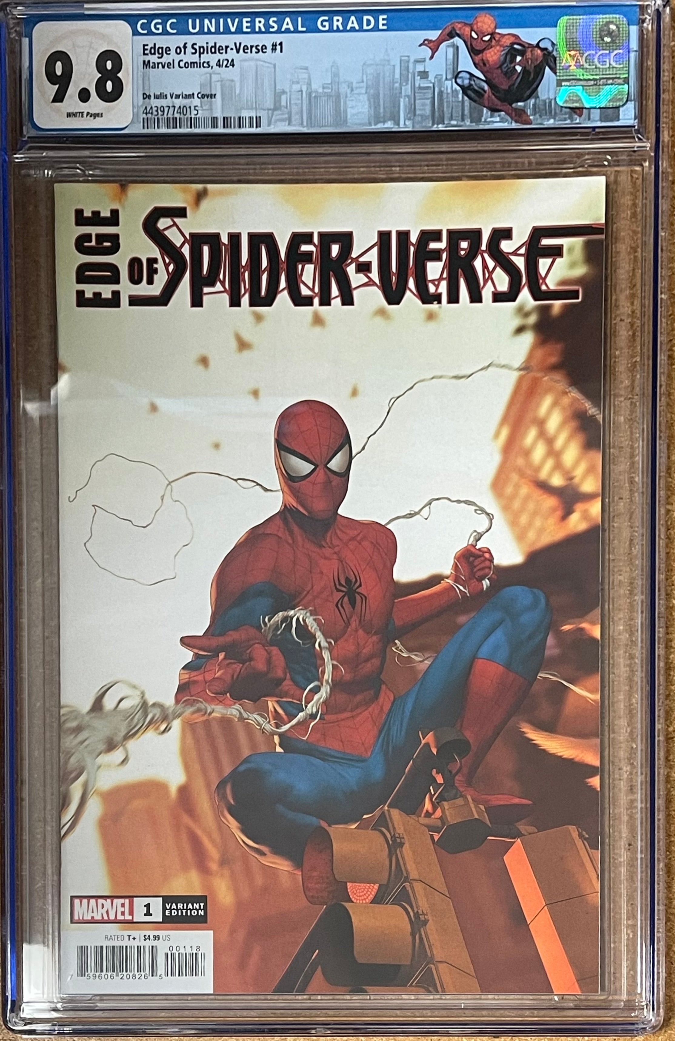 EDGE OF SPIDERVERSE #1 DE LULIS SECRET VARIANT CGC 9.8 W/SPIDER-MAN CUSTOM LABEL