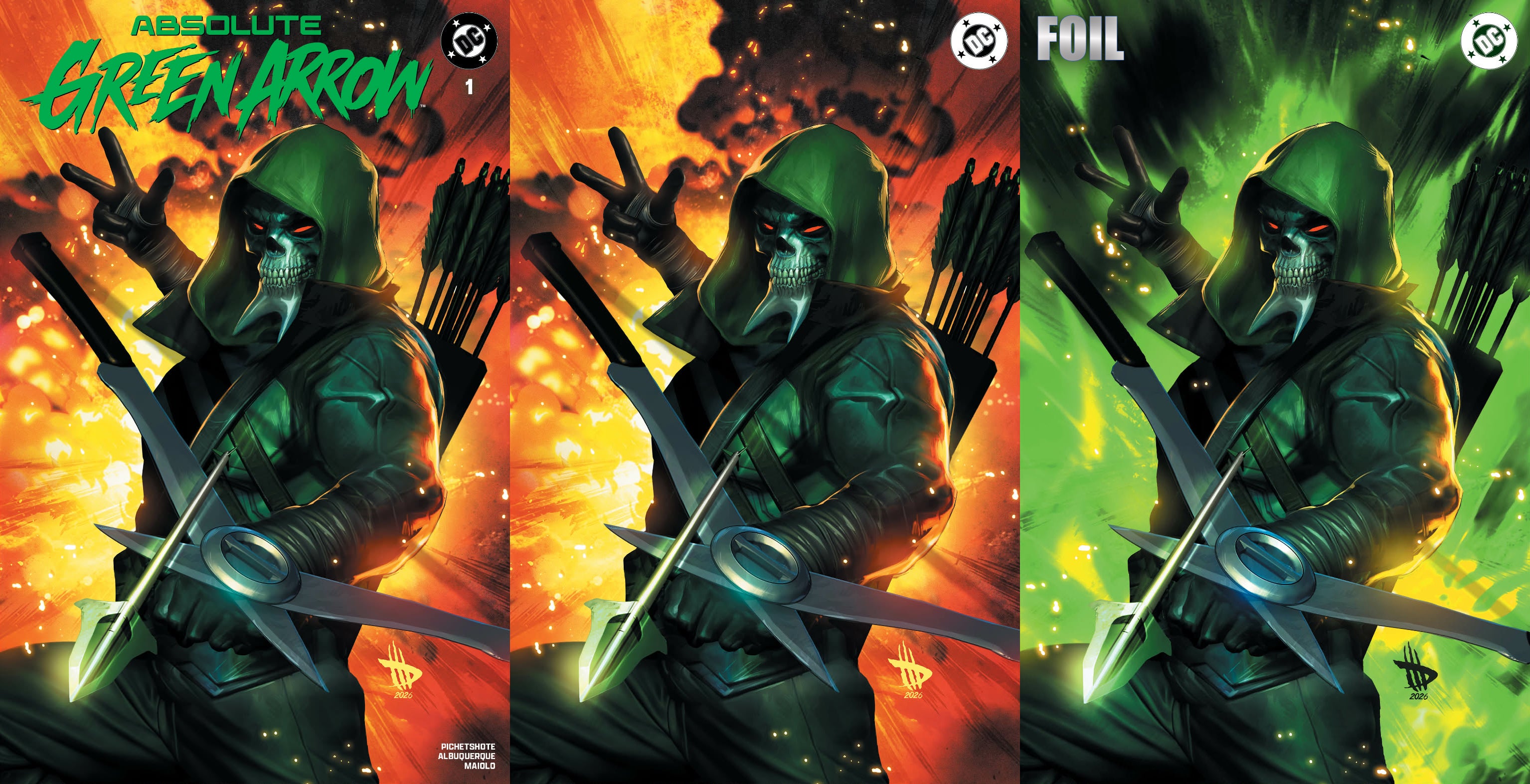 ABSOLUTE GREEN ARROW #1 DAVE WILKINS EXCLUSIVE VARIANT COVERS