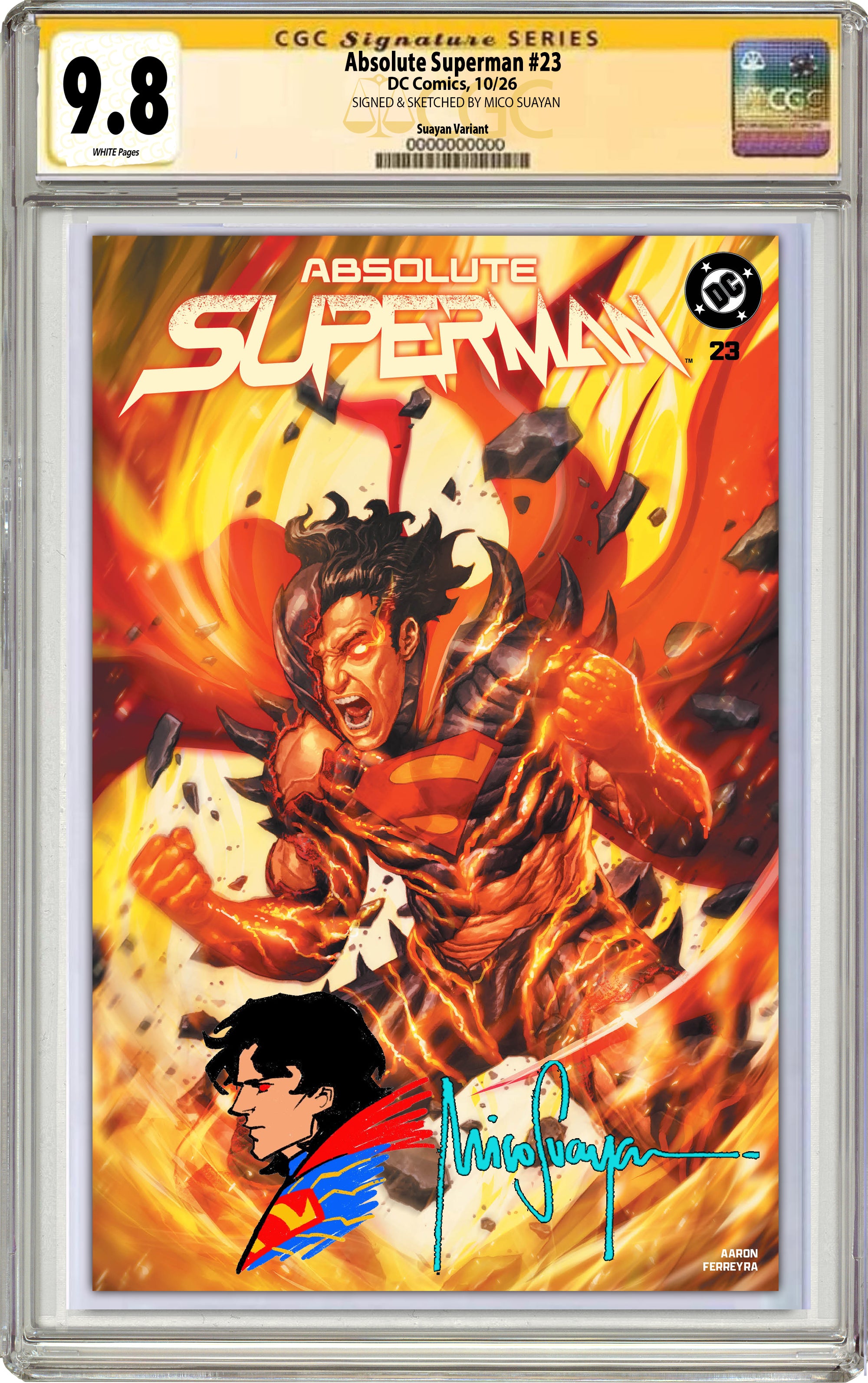 ABSOLUTE SUPERMAN #23 MICO SUAYAN FANEXPO DALLAS EXCLUSIVE VARIANT COVERS (CGC GRADED EDITION)