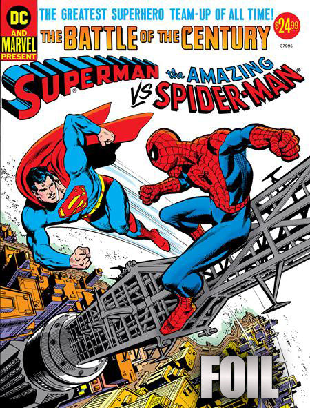 50TH ANNIVERSARY TREASURY EDITION SUPERMAN VS THE AMAZING SPIDER-MAN #1 FACSIMILE EDITION CVR C CARMINE INFANTINO ROSS ANDRU FOIL VAR -- [Expected In Stock Date : 01-07-26]