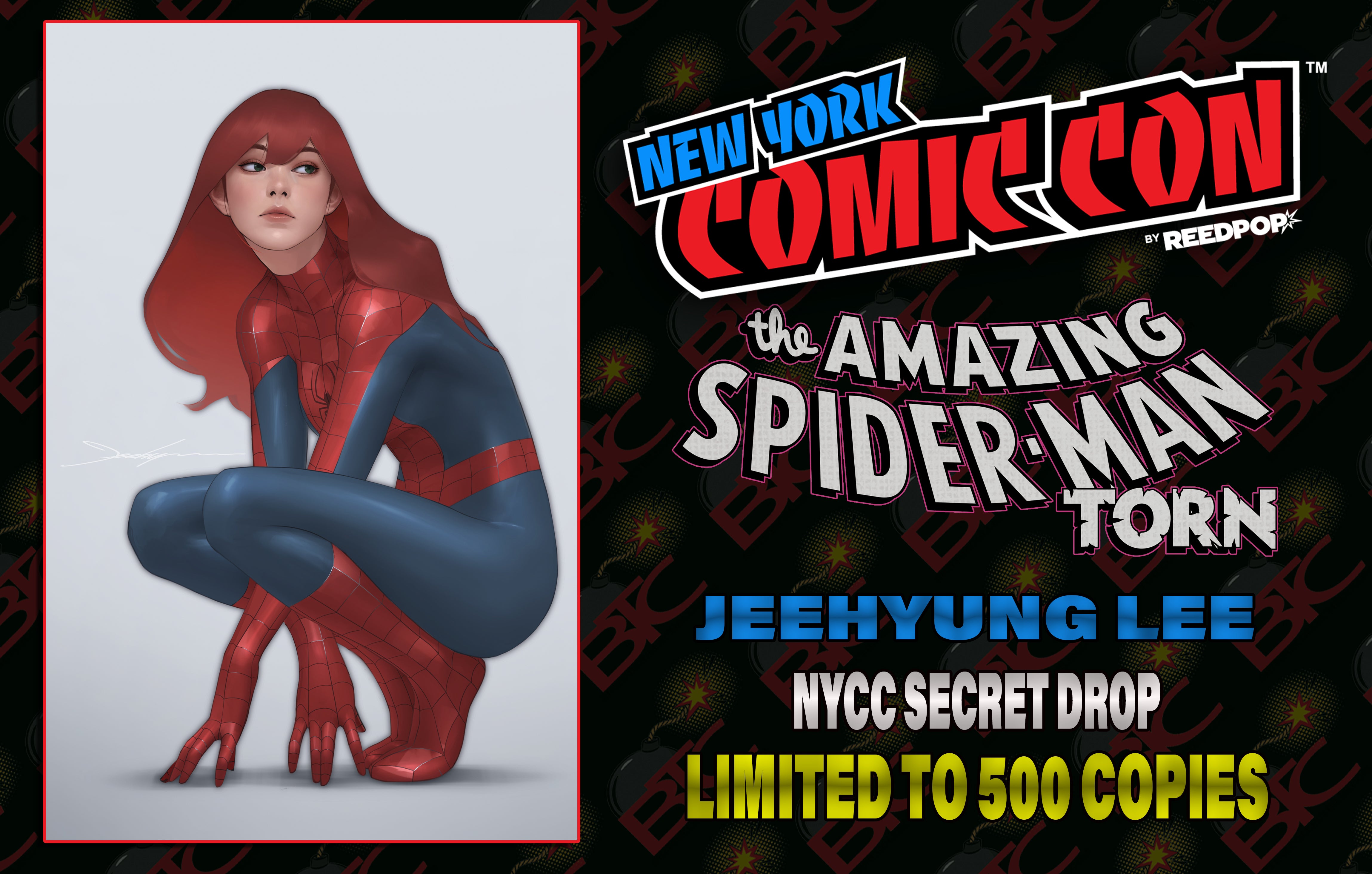AMAZING SPIDER-MAN: TORN #1  JEEHYUNG LEE NYCC WHITEOUT EXCLUSIVE SURPRISE DROP