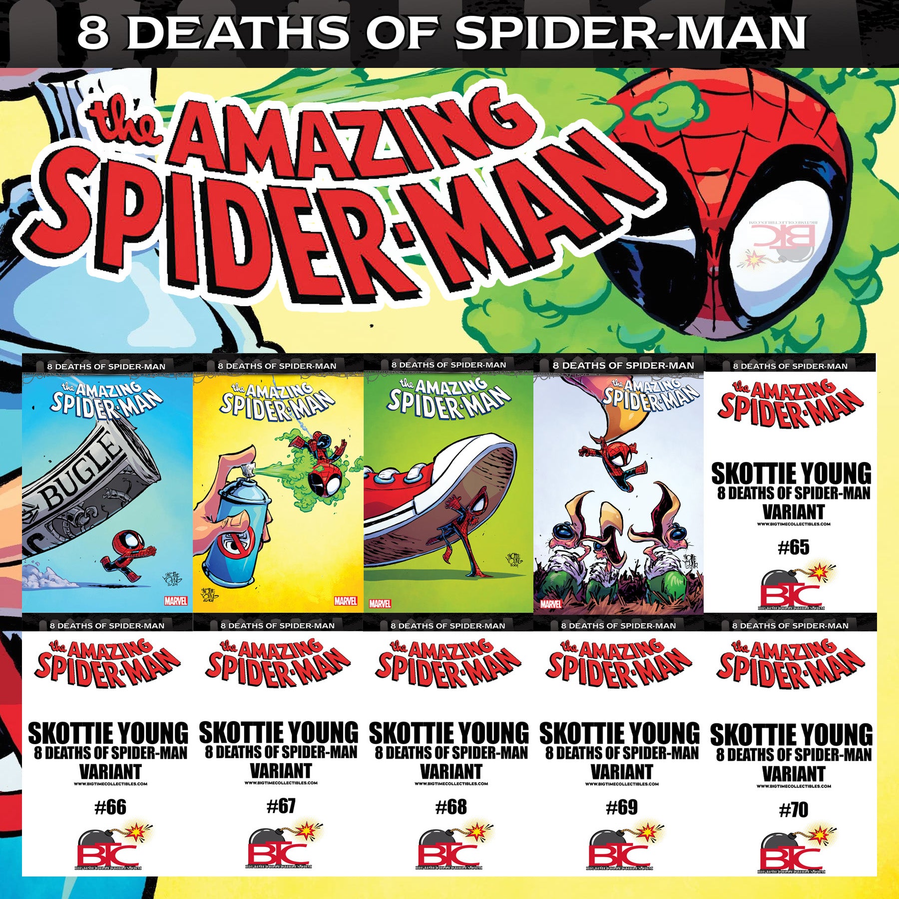 8 DEATHS OF SPIDER-MAN SKOTTIE YOUNG VARIANTS ULTIMATE 10-PACK BUNDLE 03/2025