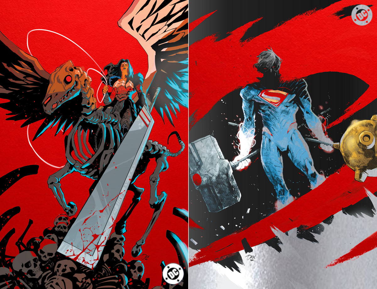 ABSOLUTE SUPERMAN & ABSOLUTE WONDER WOMAN DEXTER SOY FANEXPO DALLAS FOIL EDITION